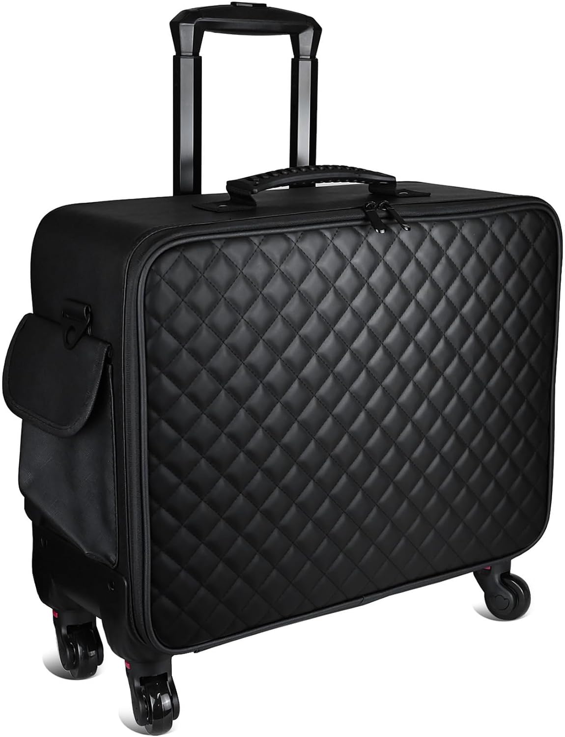 プロ仕様 収納ボックス メイク箱 大容量 メイクケース 格子柄 キャスター付き 防水 キャリーボックス ..