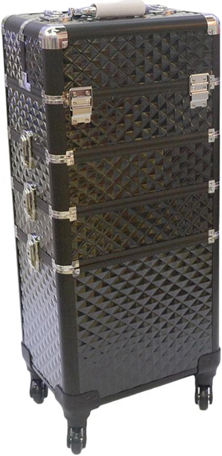 メイクボックス キャスター付き 四層 メイクキャリーケース プロ 大容量 鍵付き メイクbox アルミ 取り外し 仕切り付き 整理整頓 メイク道具収納 化粧道具入れ 絵の具 美容師 出張 旅行用 プレ