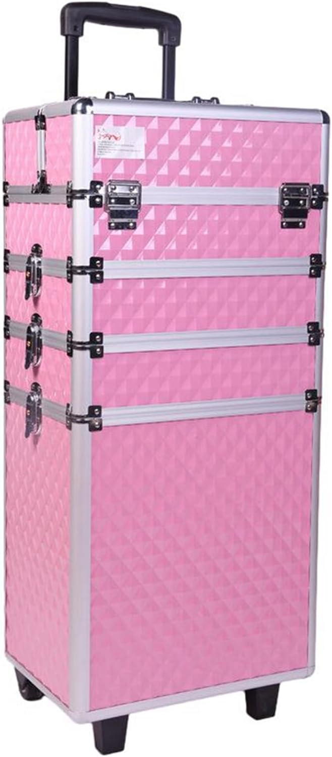 4in1 メイクキャリーケース 大容量 業務用化粧ケース キャスター付き メイクボックス プロ用 仕切り付..