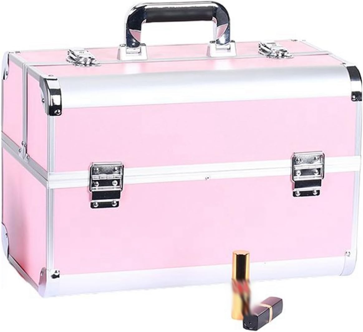 メイクボックス 手提げ コスメボックス プロ 大容量 ロック付き 化粧品箱 アルミ 仕切り付き たくさん..
