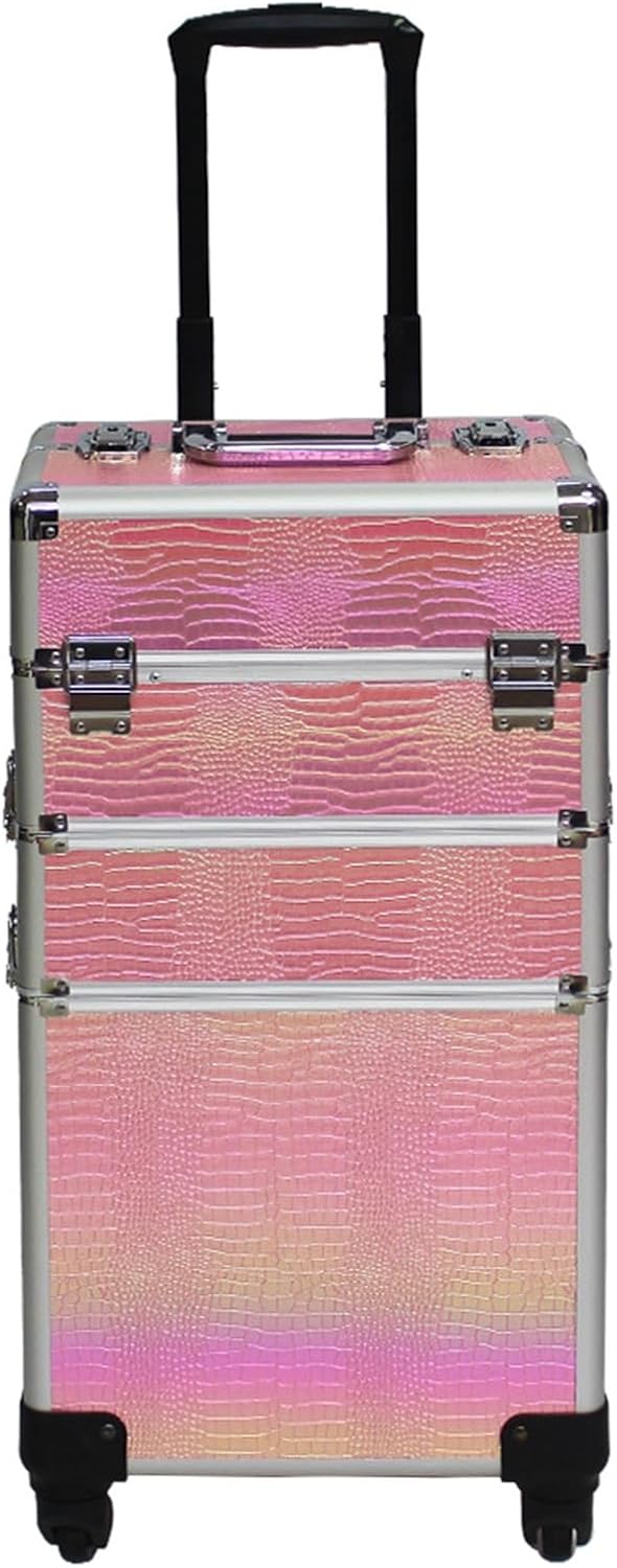 キャリーバッグ 大容量 コスメボックス キャスター付き 大型 三層 アルミ製 キャリー プロ 仕切り付き ツール箱 化粧道具入れ たくさん収納 ローリングトレインケース トラベル 旅行 プレゼント