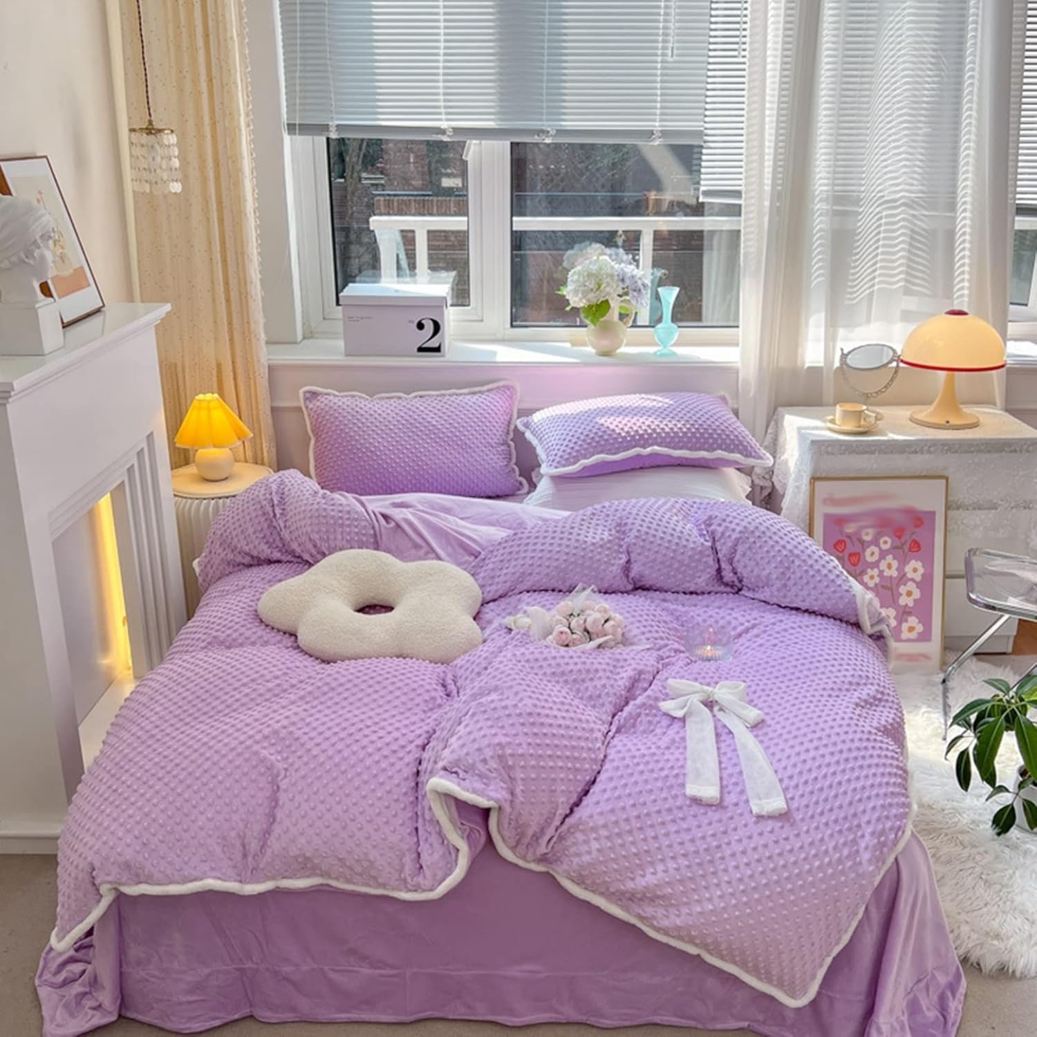 布団かばー 秋冬用 シングル セミダブル 防寒対策 フランネル 3/4件セット 敷きふとん 暖かい 凸凹起毛 弾力性 吸湿性 洋式 枕カバー ボックスシーツ もこもこ ソフト ふわふわ 洗濯可 ベビー