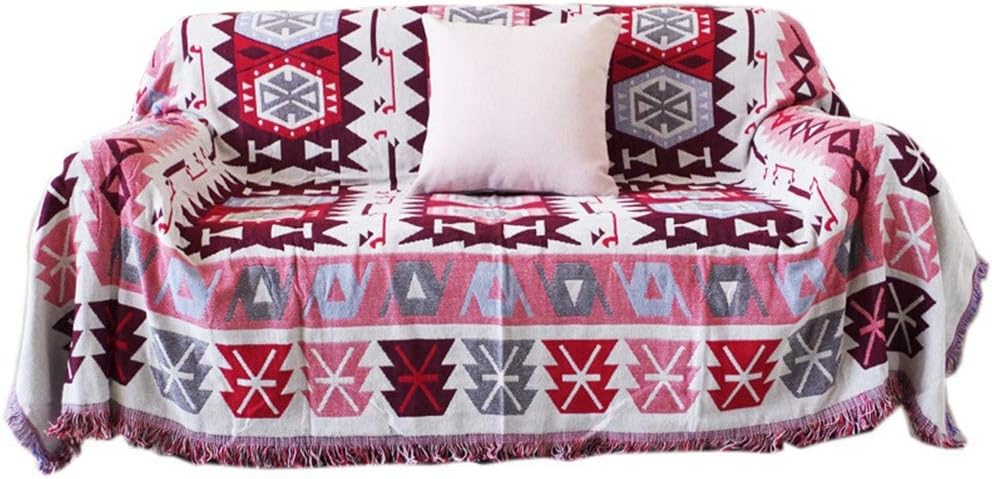 マルチカバー モロッコ柄 3人掛け 2人掛け 1人掛け ソファーカバー エスニック 綿 両面とも使える 多機能 洗える 防塵 テーブル掛け枚 テーブルクロス 四季通用 フリンジ ブランケット 水洗い