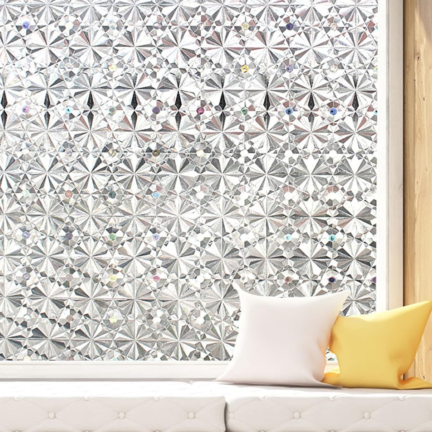 遮光フィルム 3D立体 窓ガラスフィルム がらす目隠しシート 水で貼るだけ 静電ペースト 外から見えない..