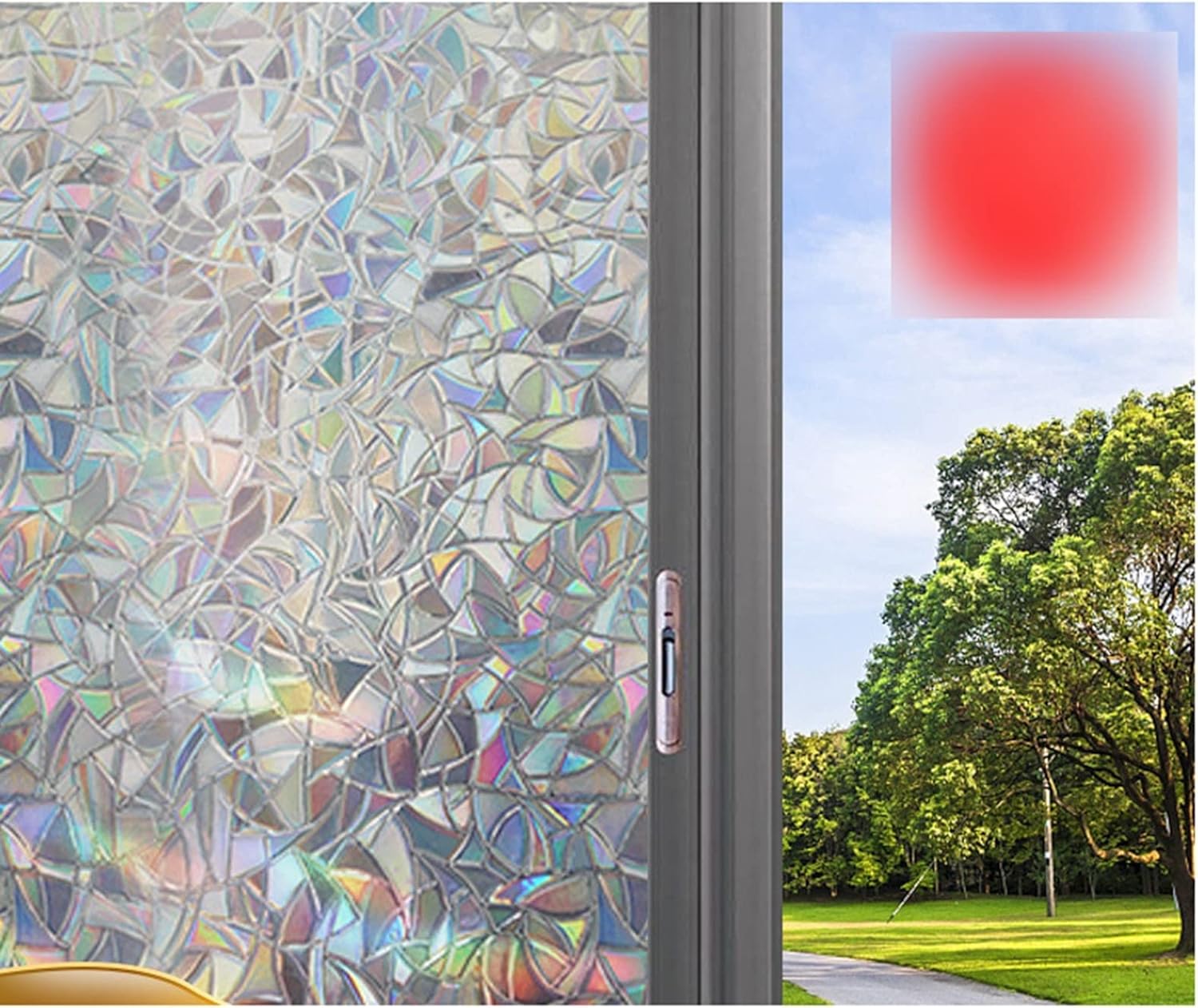 目隠しフィルム 窓用シート 虹色の輝き 外から見えない モザイク 日よけ uvカット 暑さ対策 跡なし 貼..