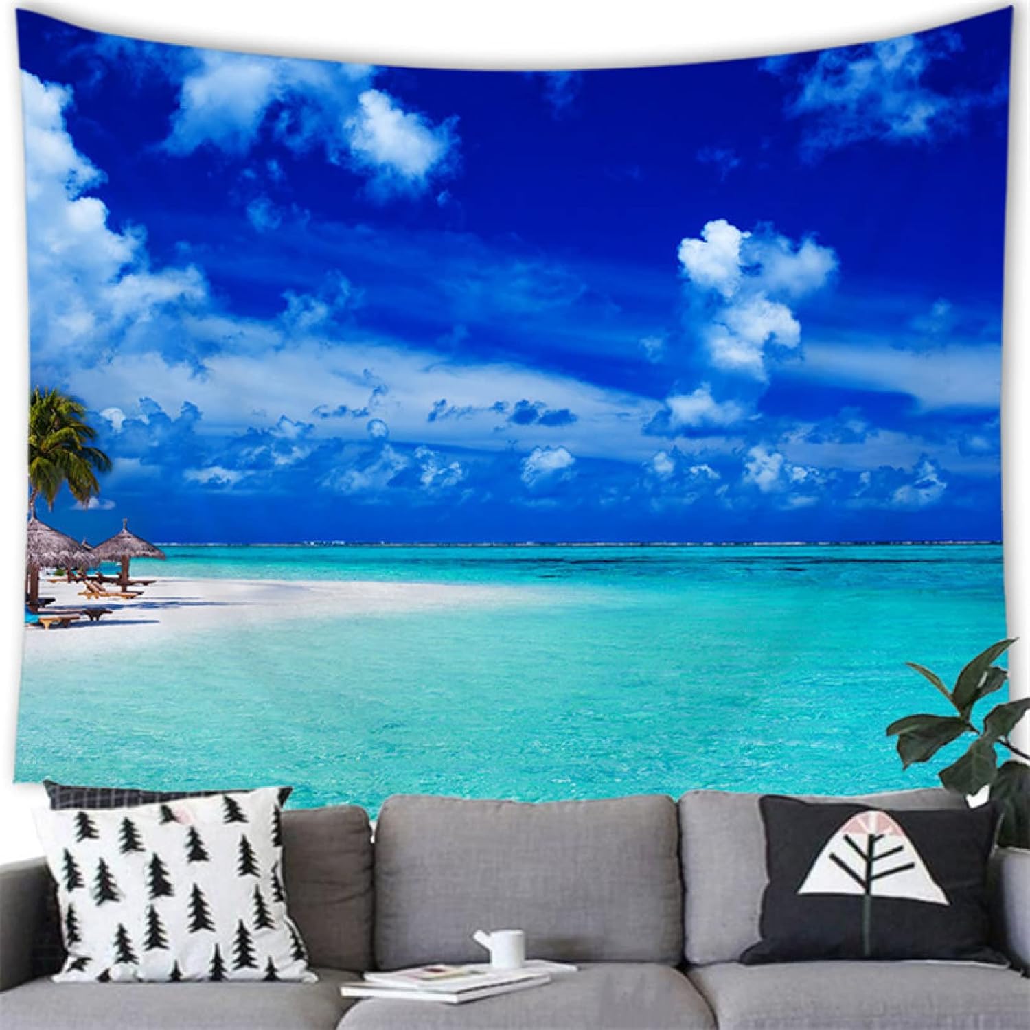 タペストリー 壁掛け おしゃれタペストリー カラー 大判タペストリー 200x150 北欧タペストリー 青空と..