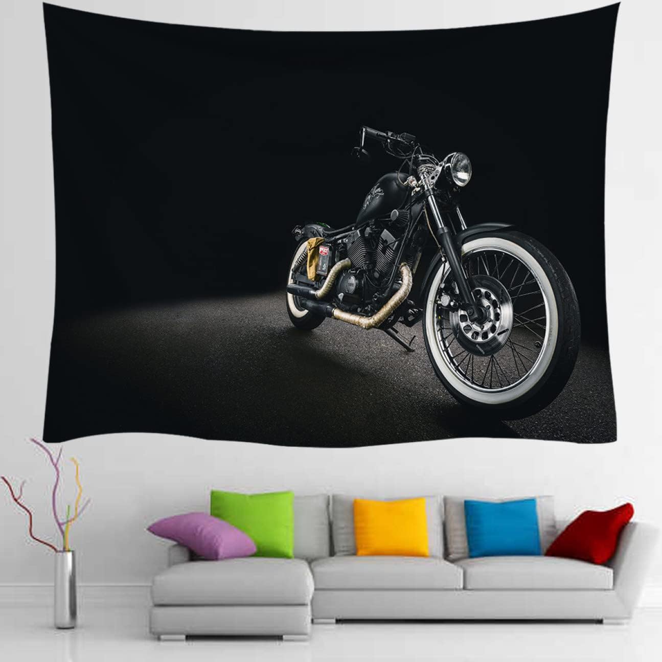 車 タペストリー モダンなアート バイク 大判 カラー おしゃれ ファブリックポスター ホーム寮の装飾に..