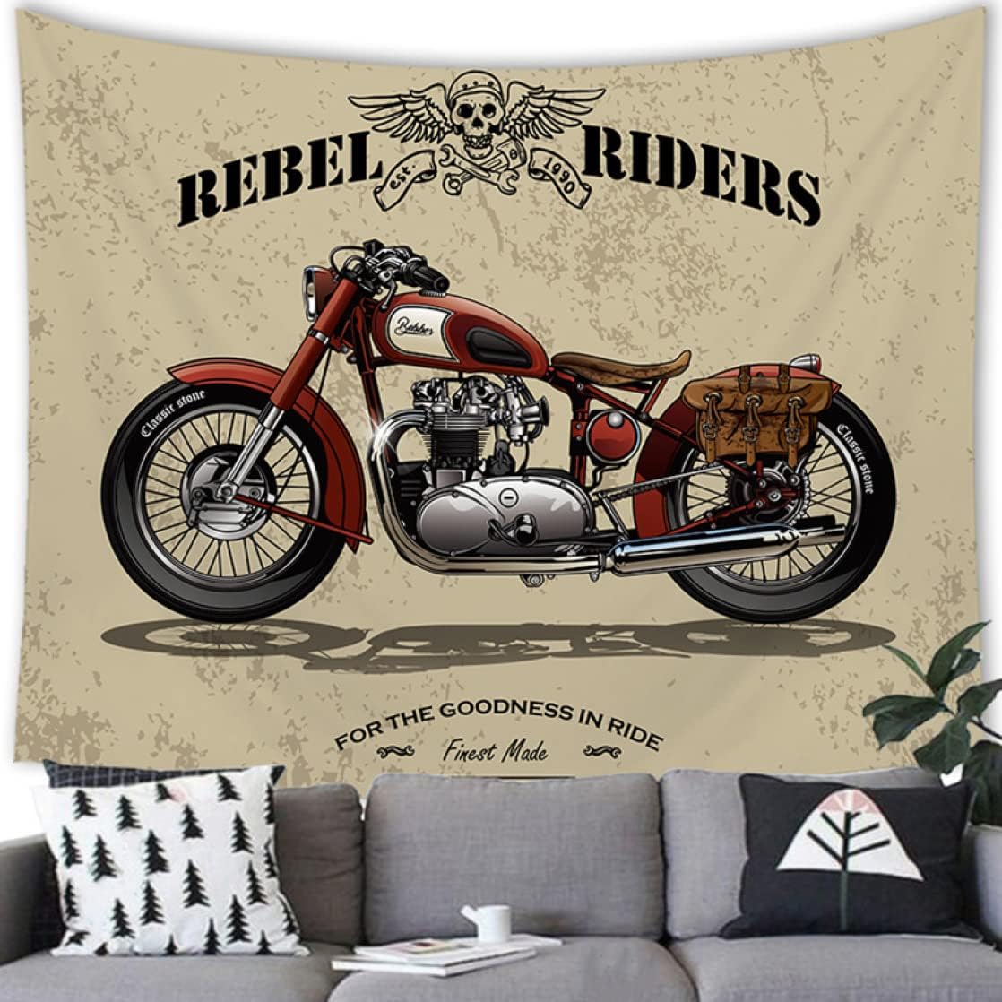 ヴィンテージ風 タペストリー 壁掛け 車 バイク ファッション ウオールデコレーション 部屋飾り モダン..
