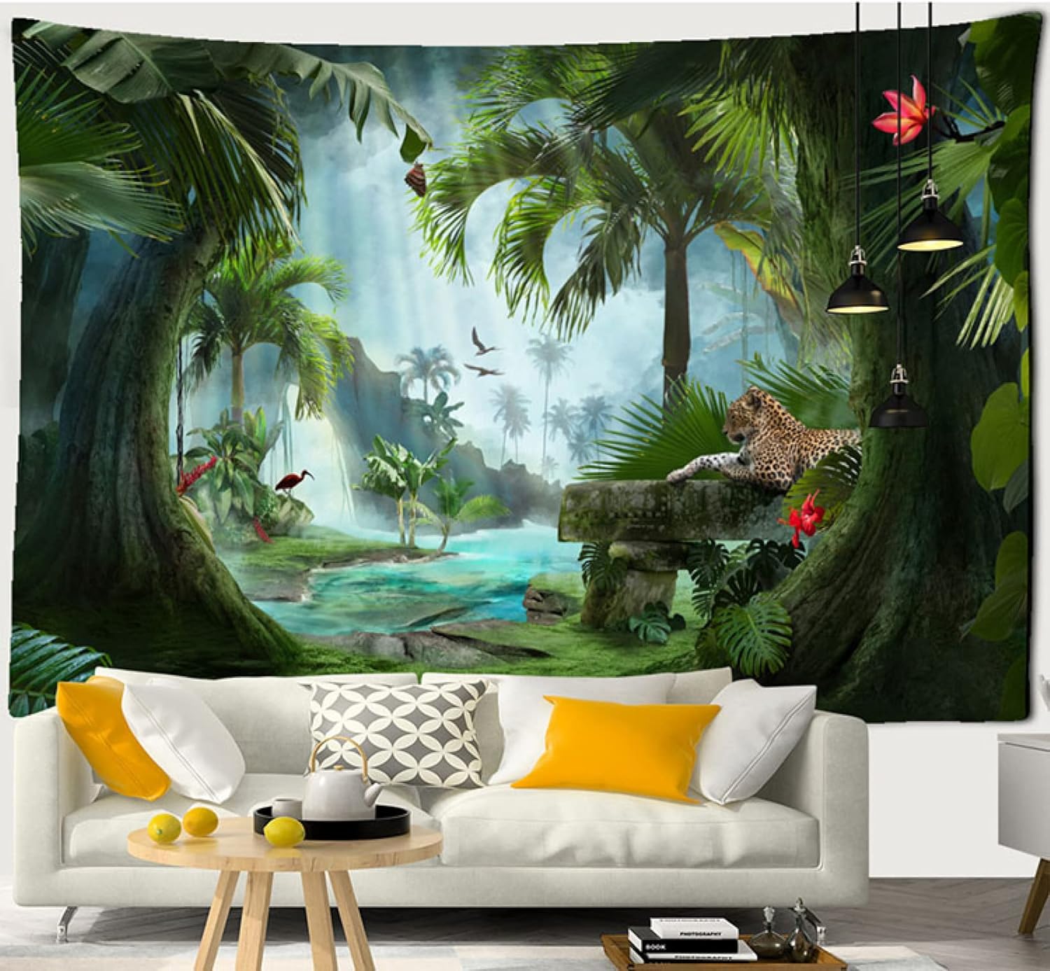 森タペストリー 自然風景 大判 インテリア デザイン 多機能 部屋/窓 模様替え 230*180cm モダン 間仕切..