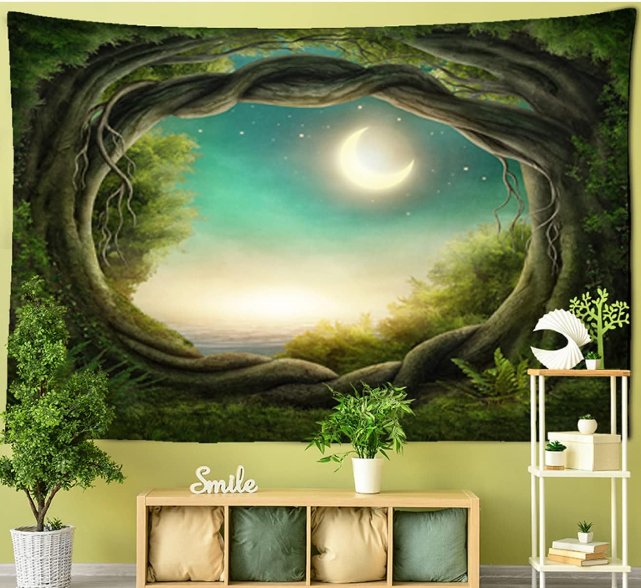 自然風景 タペストリー カラー 森 木 オシャレ 150*100cm 壁掛け 装飾布 インテリア ウォールアート 布..