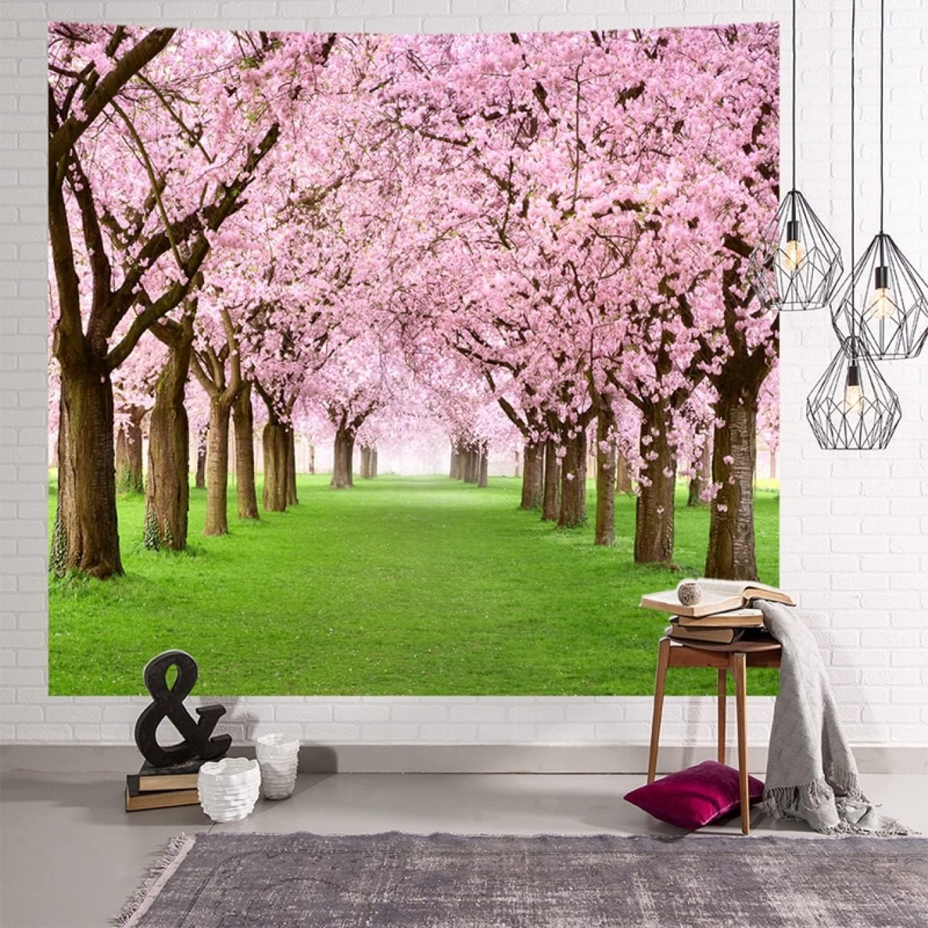 タペストリー 和風 デザイン インテリア おしゃれ 桜と富士山 壁掛けタペストリー 大判 多機能壁掛け 壁飾り B180*230cm ウォールデコ アートタペストリー 植物風景 景色 背景布 寮 お店