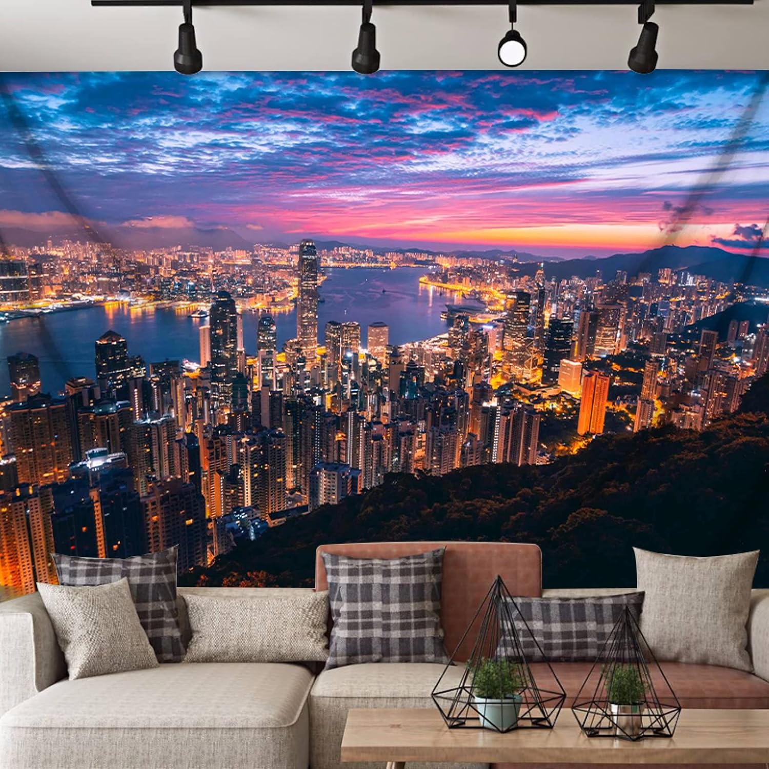 楽天サステナライフタペストリー 都市中心 建物 ビール 油絵 壁掛け装飾 壁掛け ファッション 壁装飾アート インテリア アートポスター 会議 背景 モダンアート 写真 家/自宅/お店 カラー 雰囲気転換 新居祝い プ