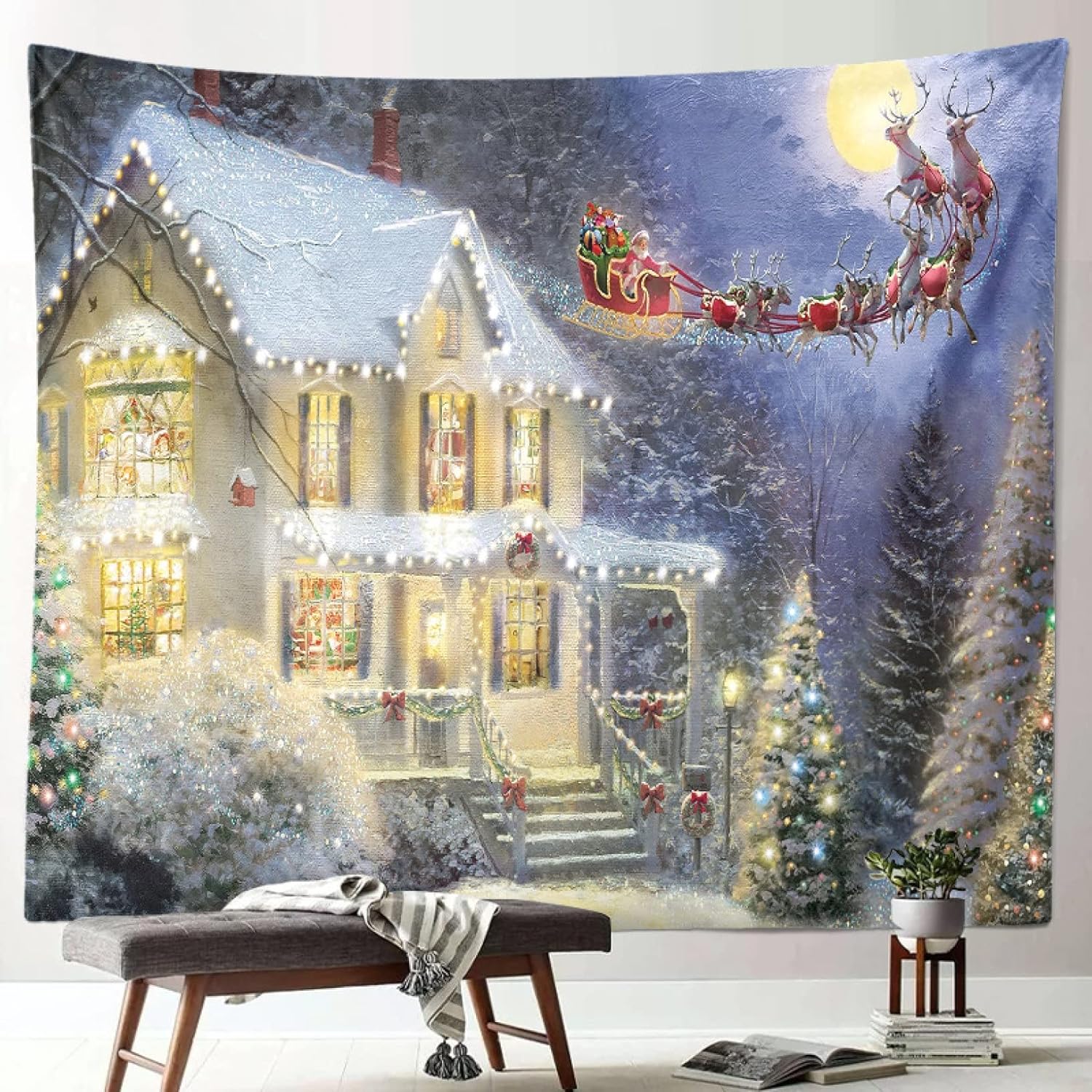 クリスマス飾り タペストリー 大判 おしゃれ クリスマス ツリー 壁掛け 北欧 インテリア タペストリー..