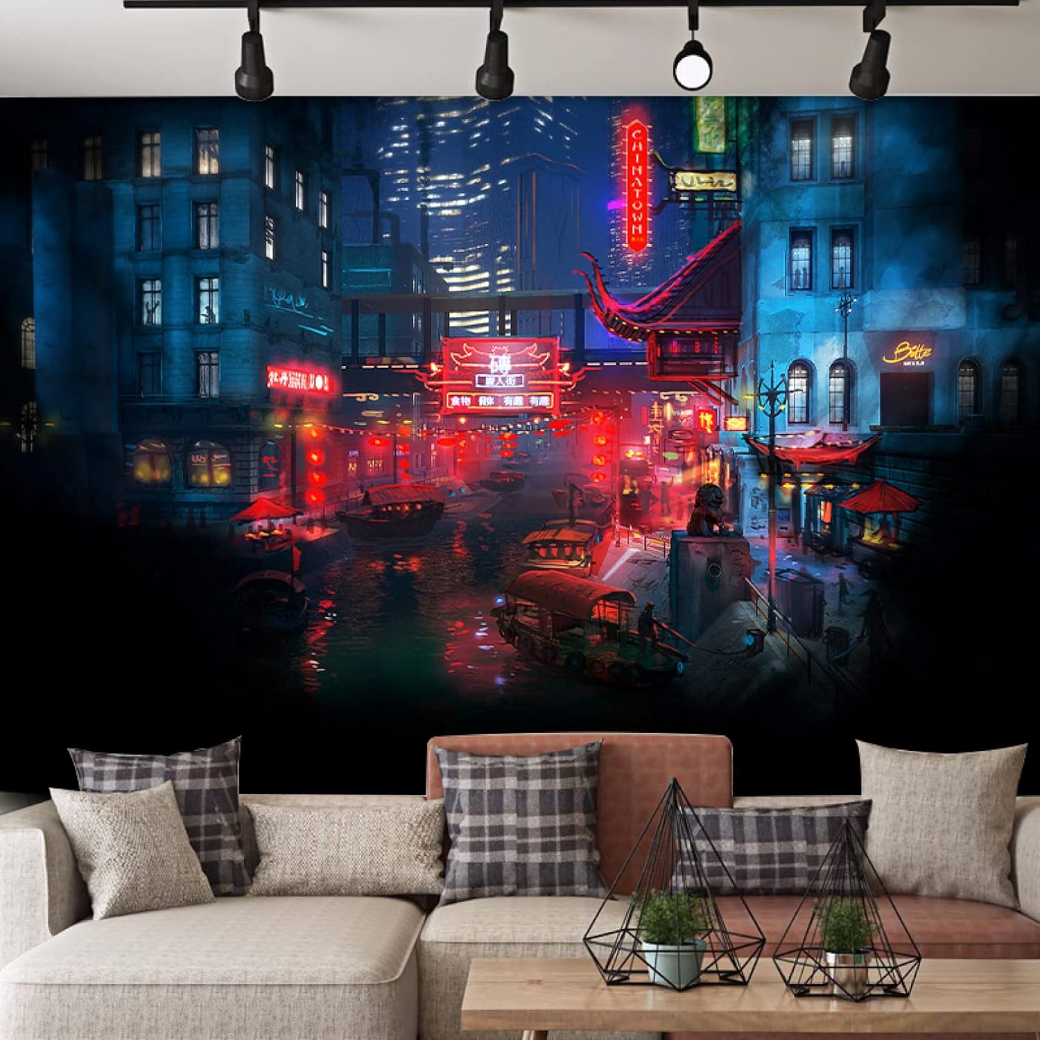 楽天サステナライフタペストリー 都市中心 建物 ビール 350*270CM 油絵 壁掛け装飾 壁掛け ファッション カラー 壁装飾アート インテリア アートポスター 会議 背景 モダンアート 写真 家/自宅/お店 雰囲