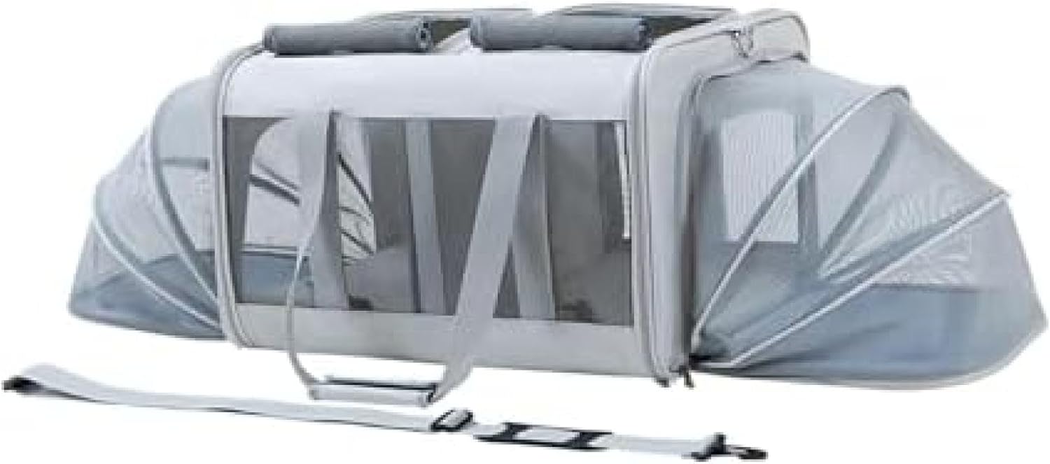 大型猫キャリア ペットキャリア キャリーバッグ 折りたたみ 猫2匹用 犬用クレート 子猫用 ウサギ 子犬 ..