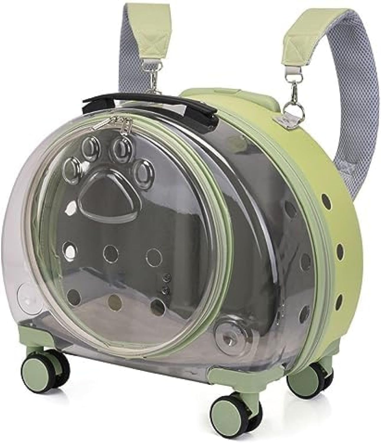 ペットキャリー キャスター リュック 猫 小型犬 ピンク 透明窓 ショルダーストラップ インナーマット ..