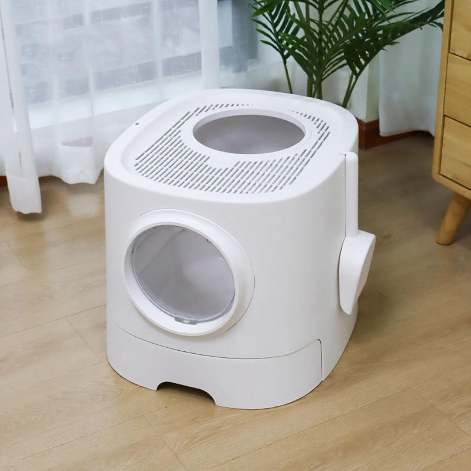 猫トイレ ドーム型 全密閉型 猫用トイレ本体 大容量 引き出し式 上から 大型 砂飛び散り防止 掃除簡単 ..