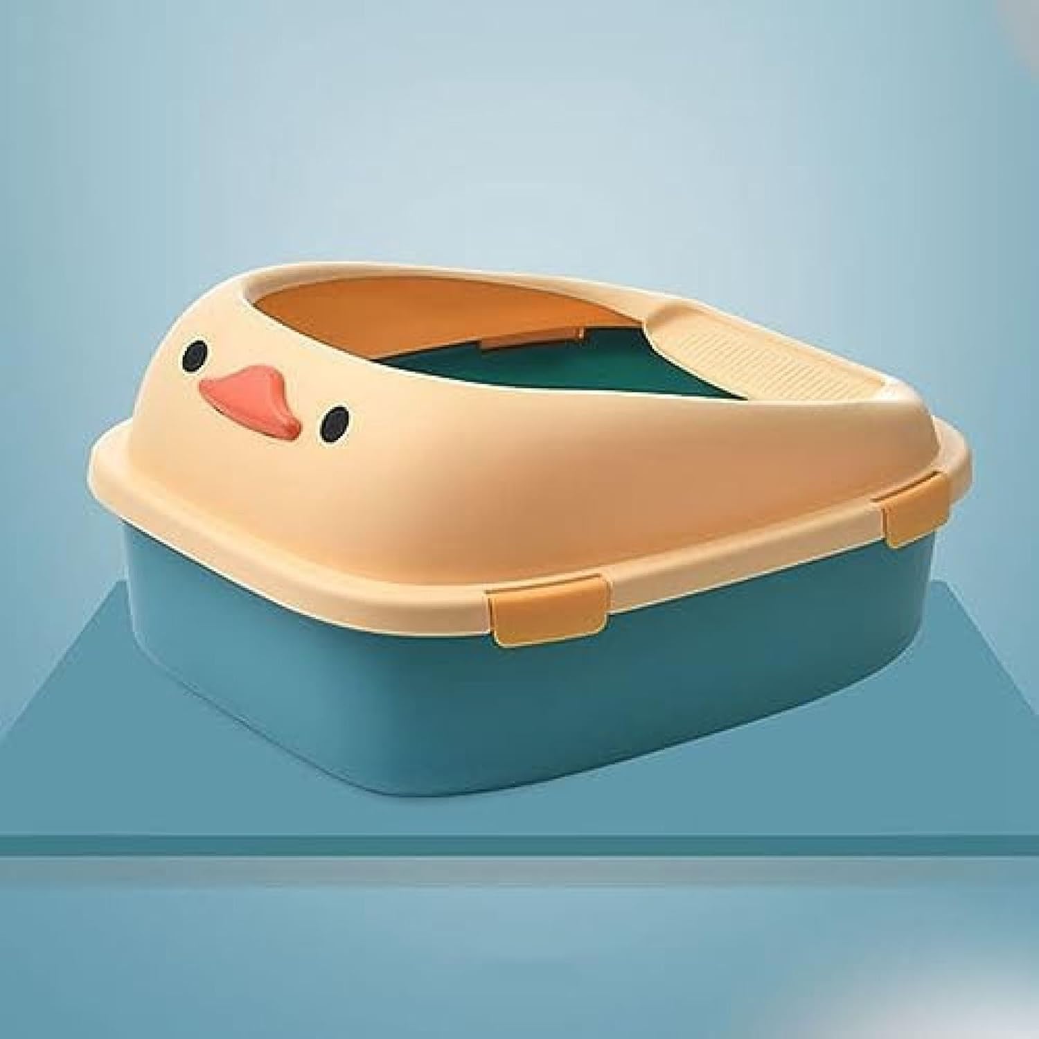 猫用トイレ本体 大きい 猫トイレ 大きめ フェンスを高くする 防止 丸洗い可能 耐久性 砂の飛び散り防止..