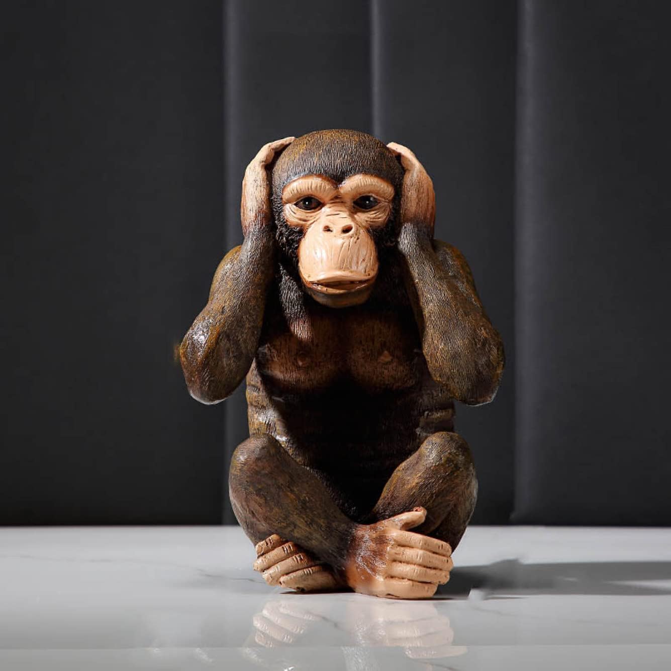 置物 猿 動物 見ざる・聞かざる・言わざる 樹脂 北欧 オーナメント タイプ ゴリラ 小さめ インテリア雑貨 おもしろい 雑貨 アンティーク 動物のオブジェ おきもの ガーデニング雑貨 高級 現実的(3)