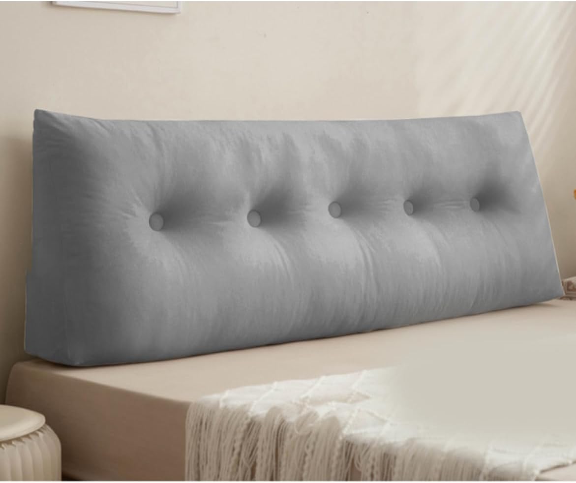 ソファー 低反発 背もたれ 枕 腰クッションおしゃれ 洗える ソファ クッション ベッドレスト サポート ダークグレー ふわふわ 背もたれ クッション 椅子 150*40*12 ソファー ごろ寝 三角