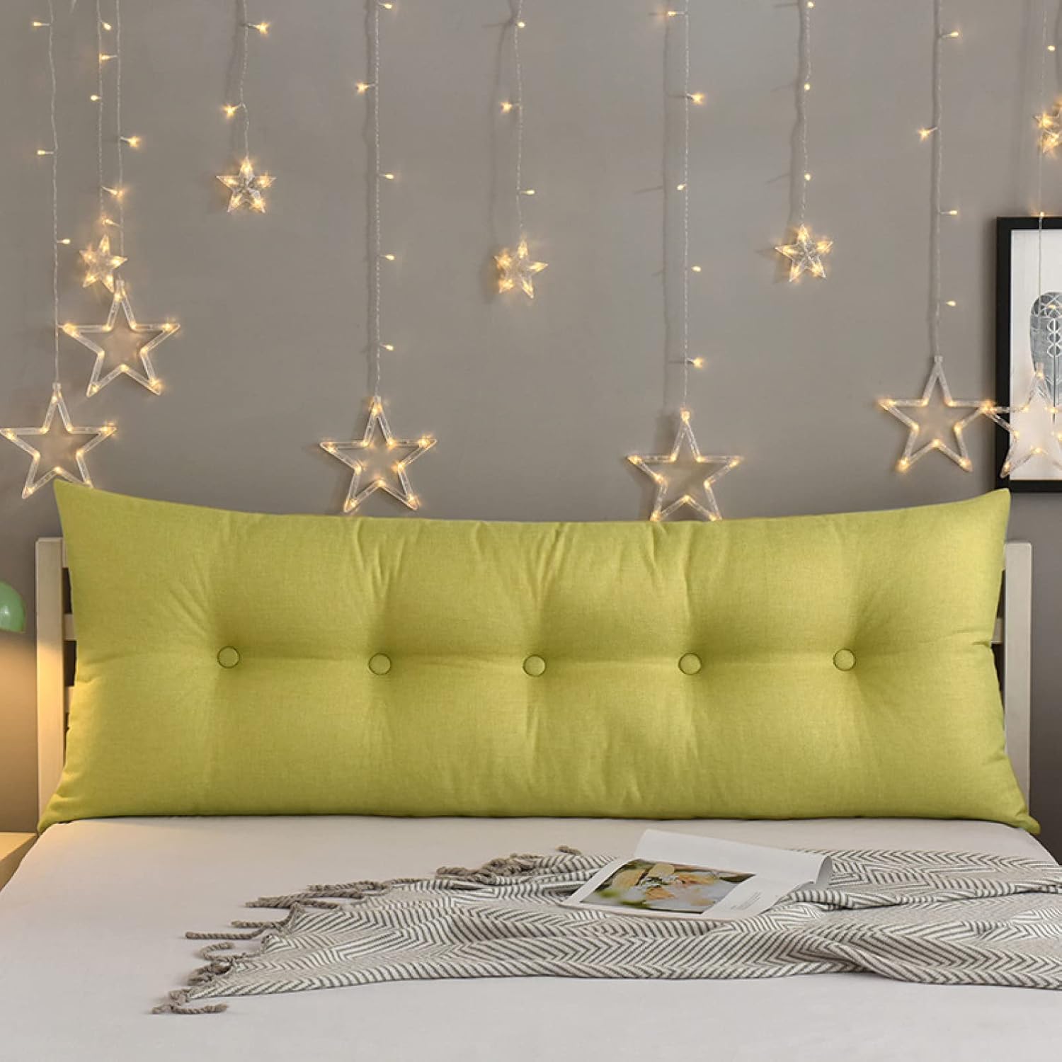 大きい 背もたれクッション イエロー ウェッジ枕 三角ヘッドボードクッション 耐久性 シートクッション..