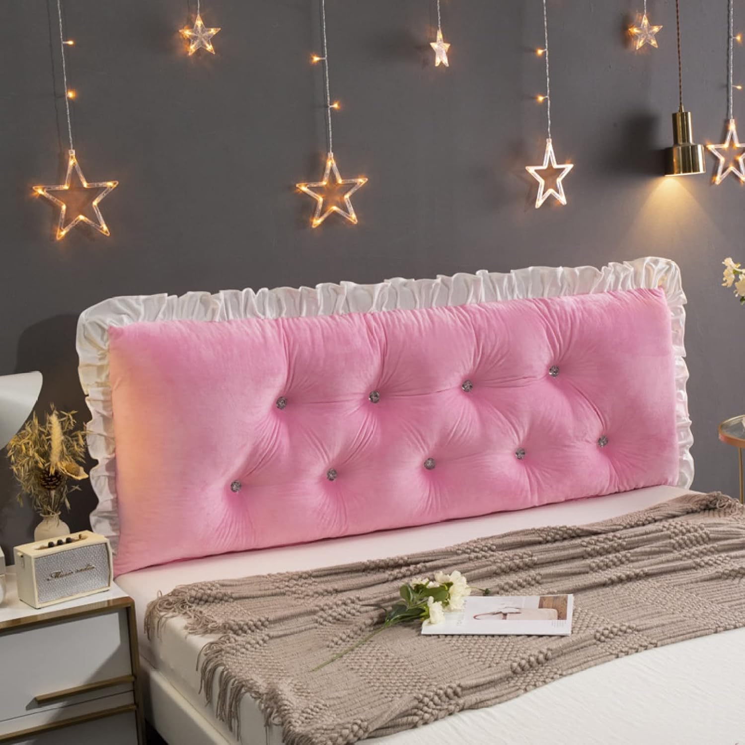 大きい 背もたれクッション 200*60*20cm ウェッジ枕 三角ヘッドボードクッション 耐久性 シートクッシ..