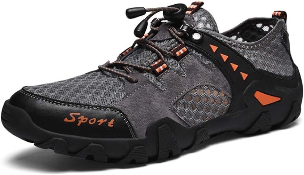 スニーカー グレー メンズ トレッキングシューズ 透湿 通気性 軽量 軽登山 ハイキング ピックニック 26..