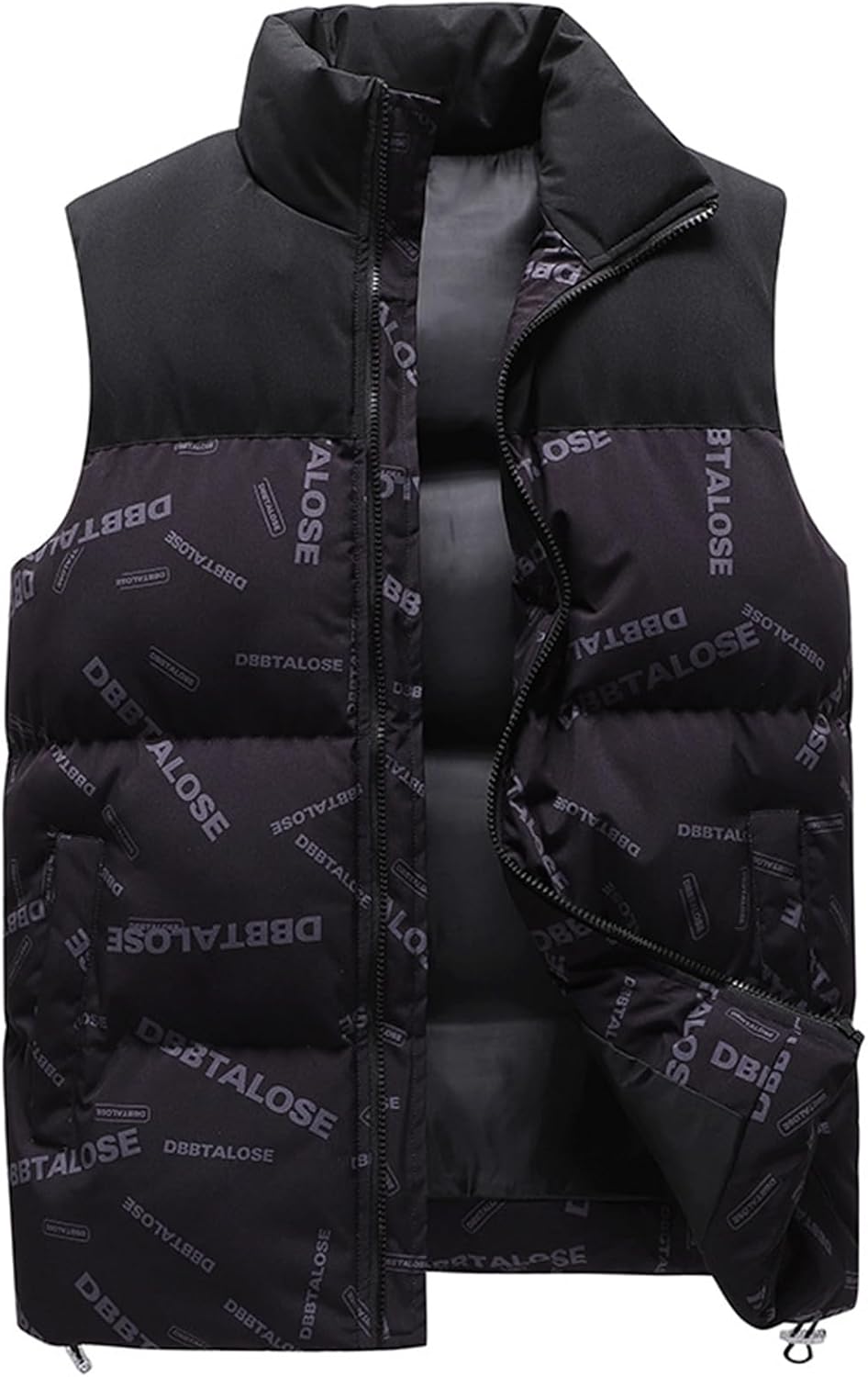 楽天サステナライフ中綿ベスト メンズベスト 袖なし チョッキ 重ね着 秋冬 アウター 厚手 防風 保温性 防寒着 あったかい 立ち襟 バイカラー カジュアル 大きいサイズ アウトドア 釣り ウオーキング 普段使い