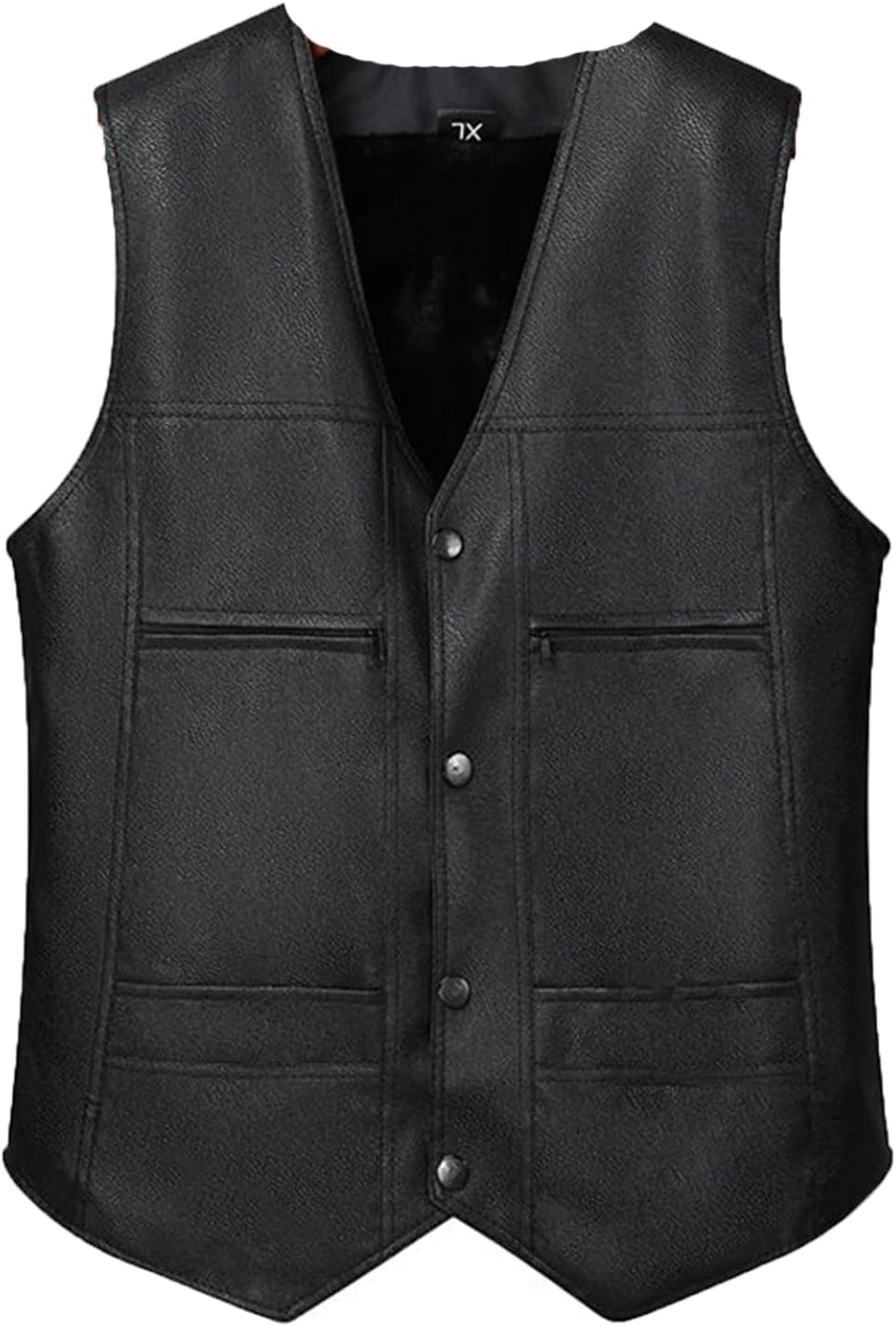 秋冬 裏起毛ベスト メンズ PUレザー 革ベスト Vネック 裏ボア 中老年着 ビジネス ライダースジャケット..