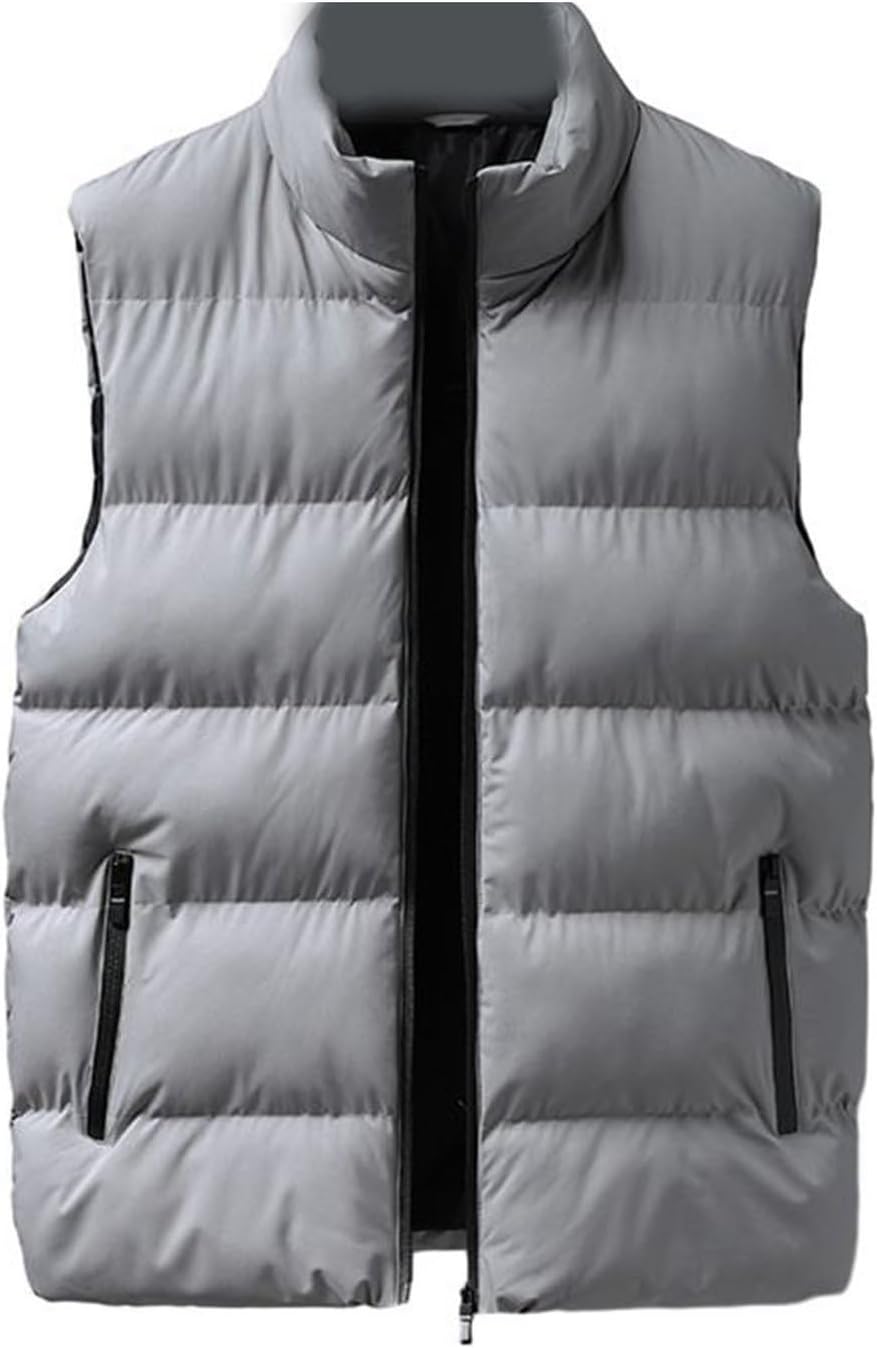 中綿ベスト メンズ 袖なしジャケット 中綿コート フェイク ダウン アウトウェア ポケット 春 秋 冬 厚..