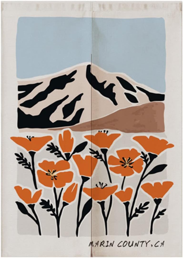 暖簾 のれん ドアカーテン 北欧 目隠し 間仕切り カーテン 混紡 ロング 玄関用 リネン 麻混 窓 装飾 遮熱 リビングルーム キッチン 洗面所 台所用 四季兼用 突っ張り式 75*100cm イン