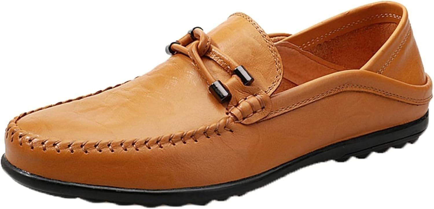 ローファー メンズ ドライビングシューズ メンズ ビジネスシューズ メンズ モカシンシューズ uチップ 革靴 メンズ ウォーキングシューズ 滑り止め 通勤 手作り サイドゴムひも付き メンズ ローファ