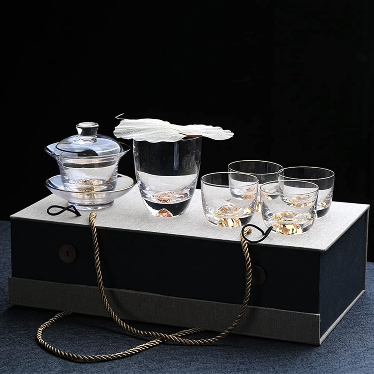 ティーポット ティーカップ 耐熱ガラス 茶皿茶ポット 6点セット 透明 ウォーマー付き 急須 湯呑み 直火可 茶ポット 保温 ハーブティーポット ガラスカップ コーヒーカップ 真空断熱 ギフトボックス