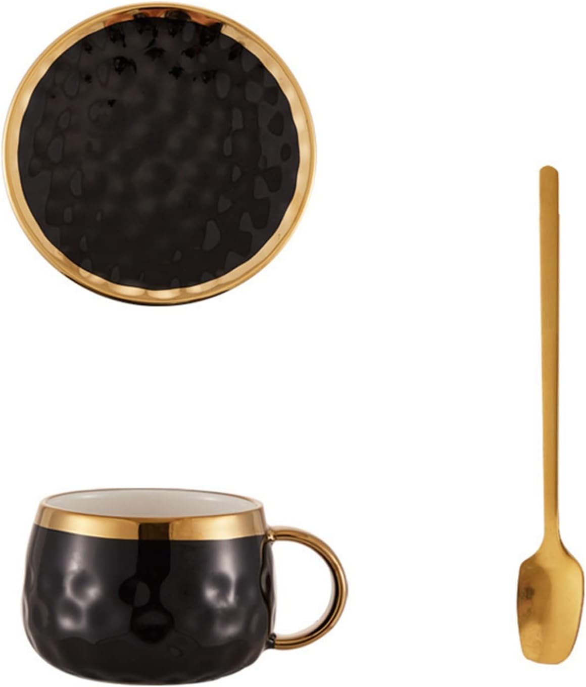 1客/6客セット カップ＆ソーサー＆匙 ティーセット セラミック ゴールデンリム ウォーターカップ 田園風 食器 コーヒーマグ 来客用 自宅 結婚式 ?影小物 クリスマス アフタヌーンティー 花茶 工