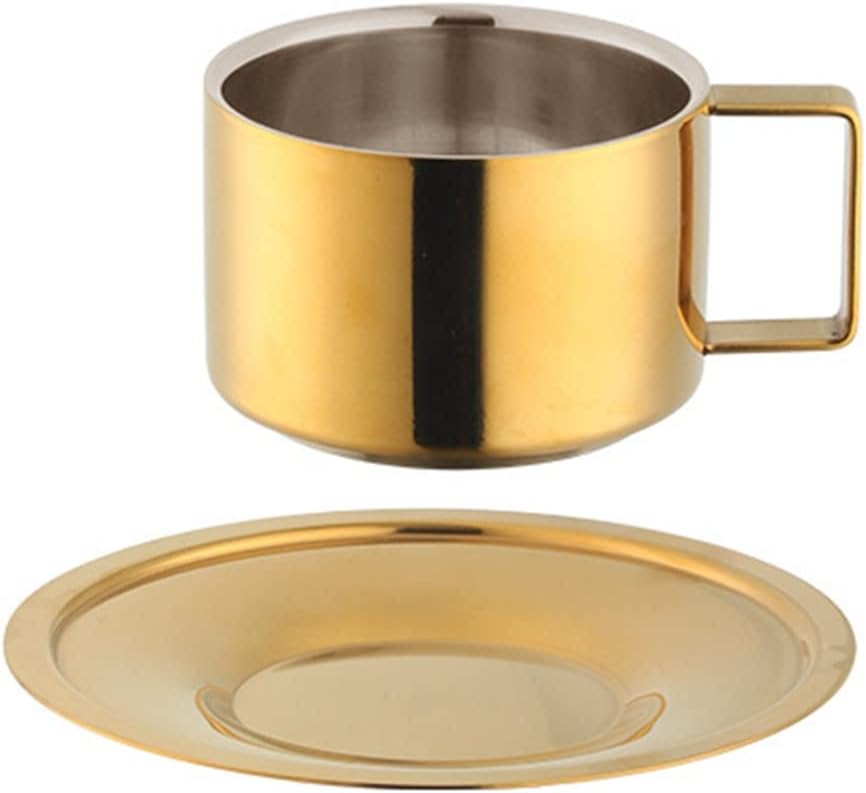 1客セット カップ&ソーサー スプーン付き ティーカップセット ステンレス ドリンクカップ ヨーロッパ風 皿セット カフェ食器 来客 オフィス用 ?影小物 クリスマス 水 お茶 珈琲 アイスティー お