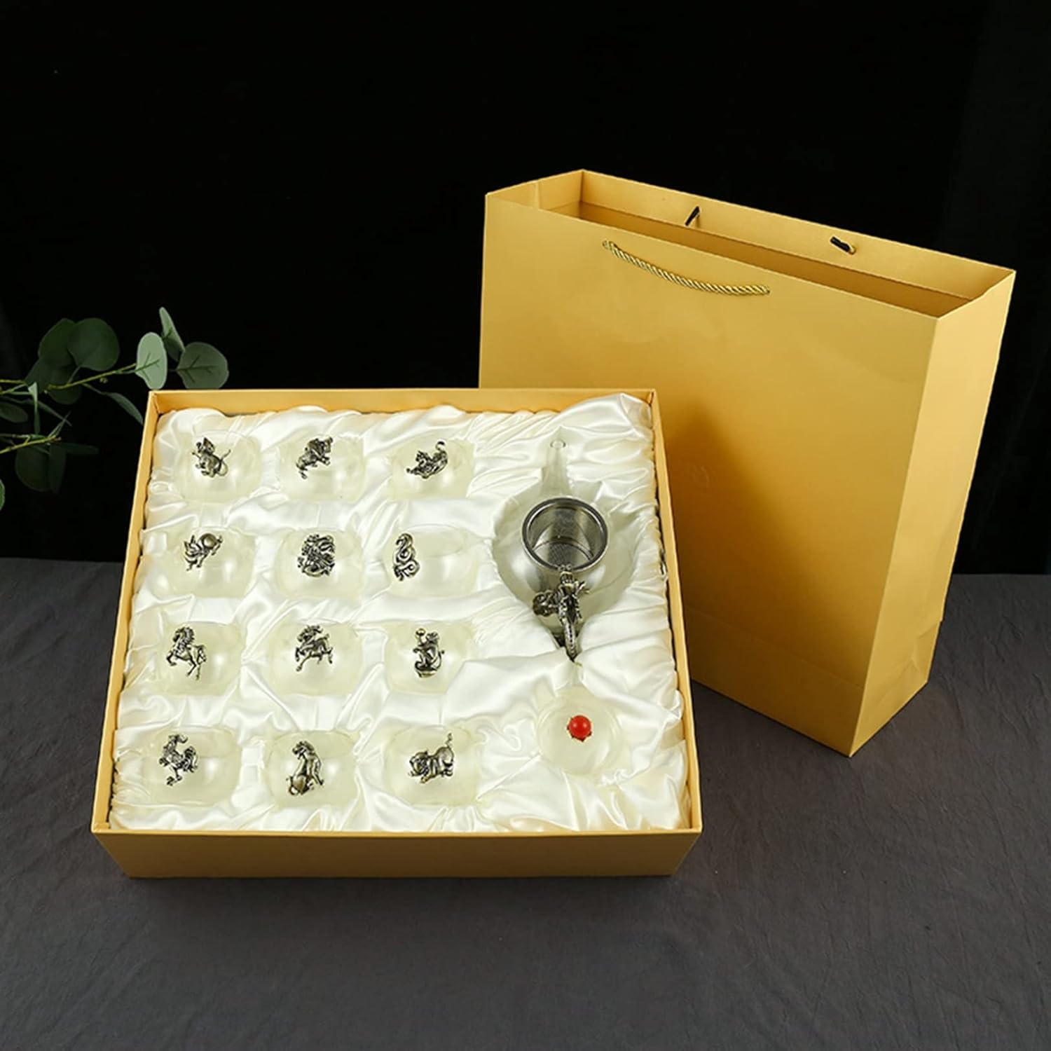 エナメル龍 カップ ティーカップセット ガラス 12客セット コーヒーカップ 耐熱皿 ウォーターカップ 透明 ヨーロッパ風 耐熱ガラス プレゼント 母の日 お誕生日 お茶用 花茶 レトロ 来客 オフィ