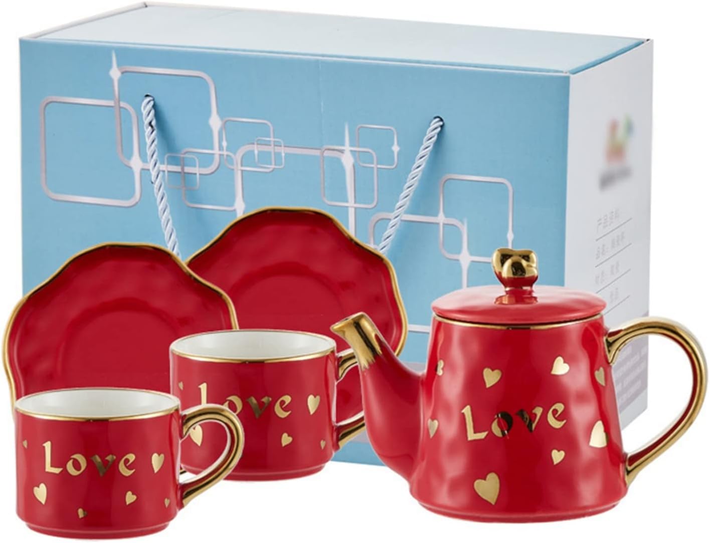 2客セット カップ&ソーサー ティーポット セット ボーンチャイナ ウォーターカップ ゴールデンリム コーヒーカップ 耐熱皿 来客 オフィス用 プレゼント 母の日 お誕生日 アフタヌーンティー 花茶