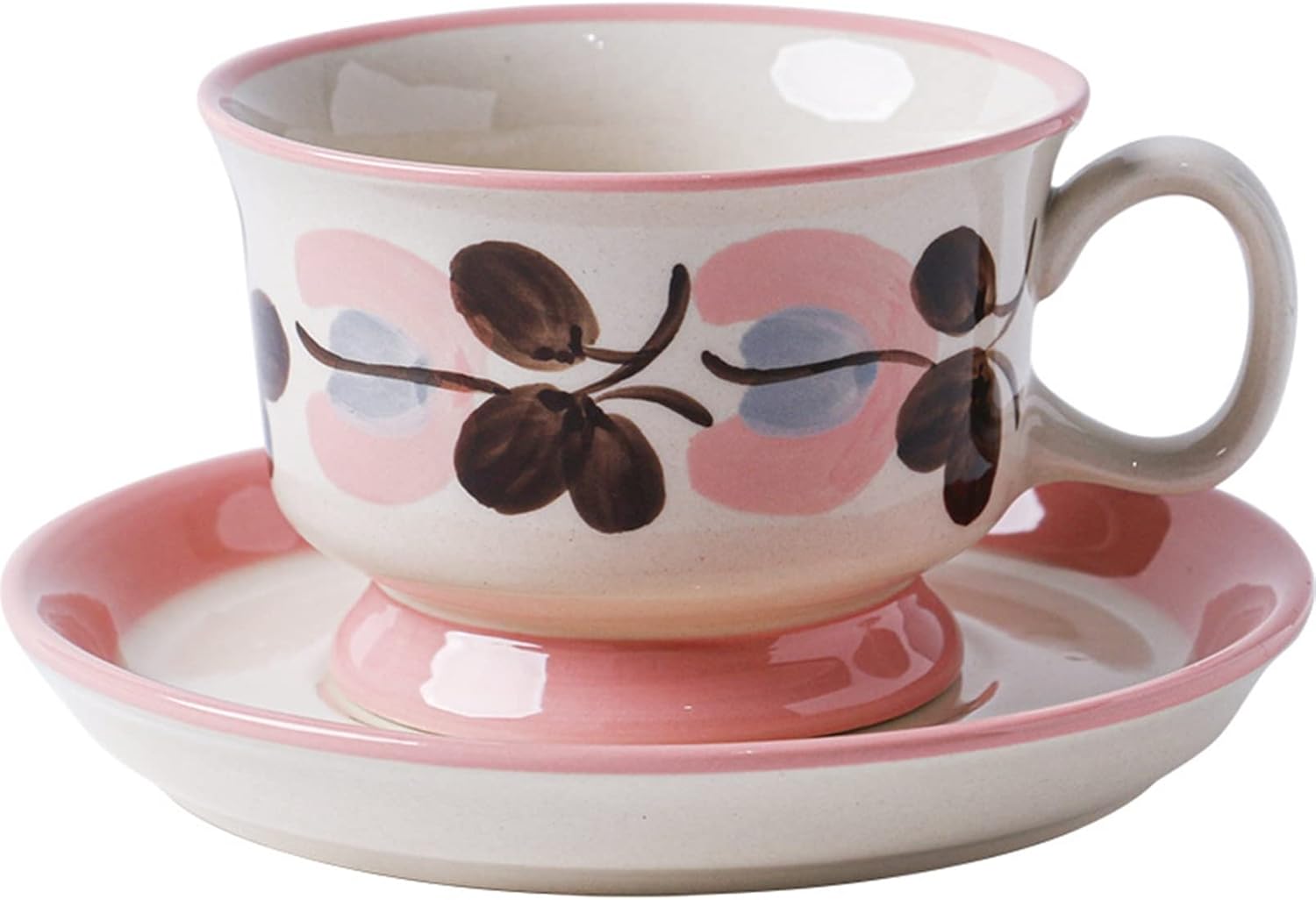 コーヒーカップ ソーサー ティーカップセット セラミック 1客セット 200cc 蝶柄 コーヒーカップ 耐熱皿 ドリンクカップ 西洋風 日常 ウエディング 結婚式 水 お茶 珈琲 アイスティー 可愛い