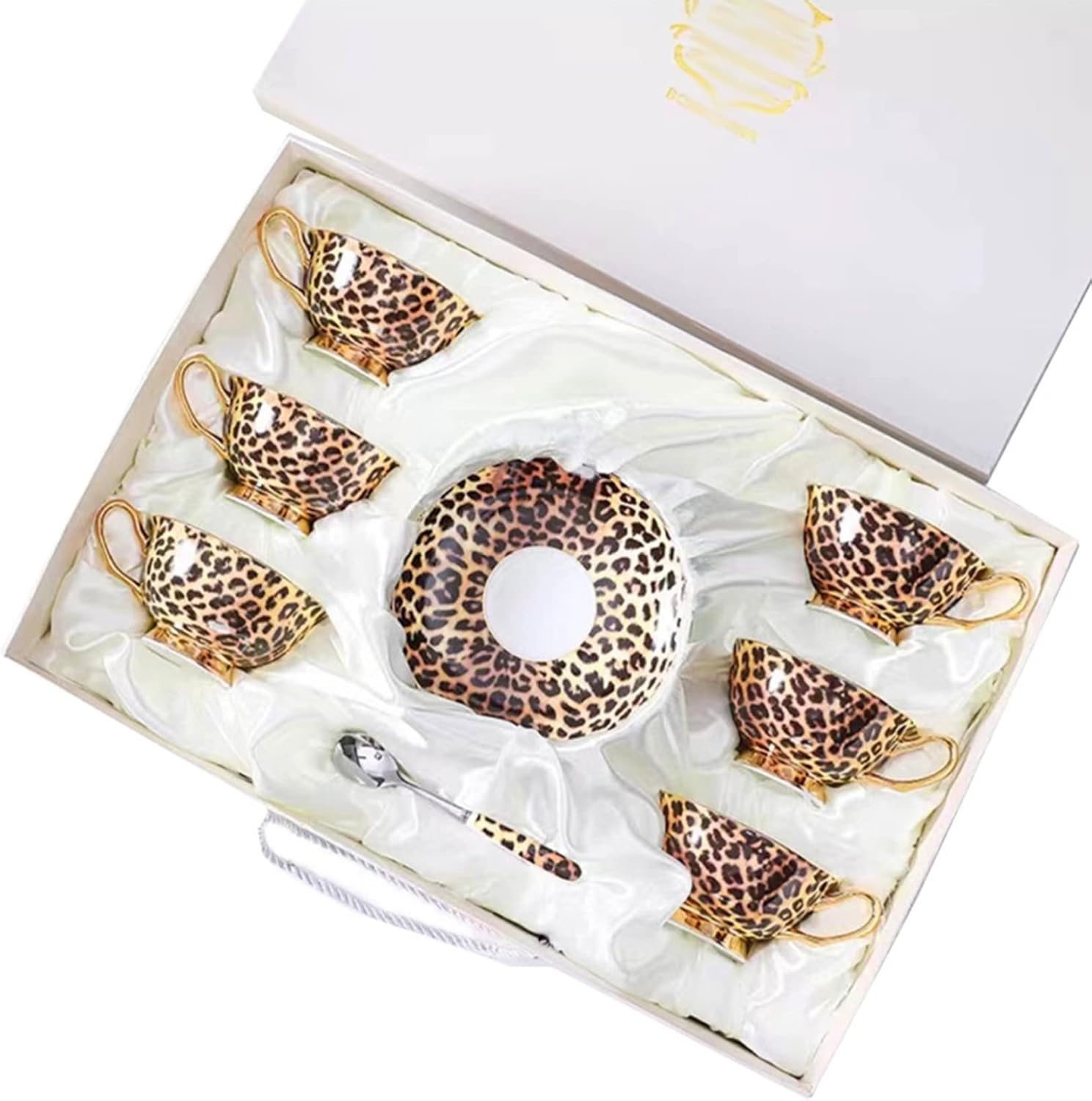 コーヒーカップ ソーサー 豹柄 ティーカップセット ボーンチャイナ 1/2客セット 食器 マグカップ ウォーターカップ モダン 彼女 パーティー用 水 お茶 珈琲 アイスティー エレガント 来客用 家