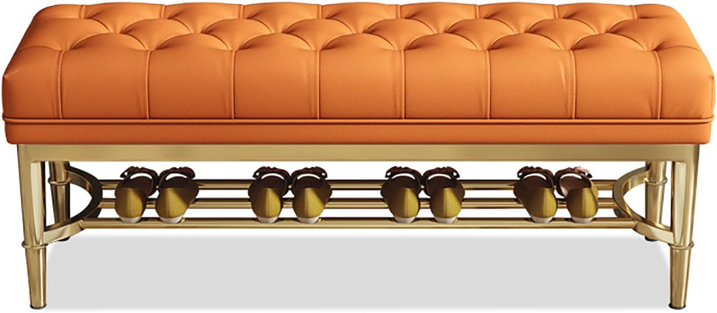 玄関ベンチ/2段靴ラック/産業用収納ベンチ/靴ベンチ、PUクッションシートと玄関、寝室、廊下用のゴール..