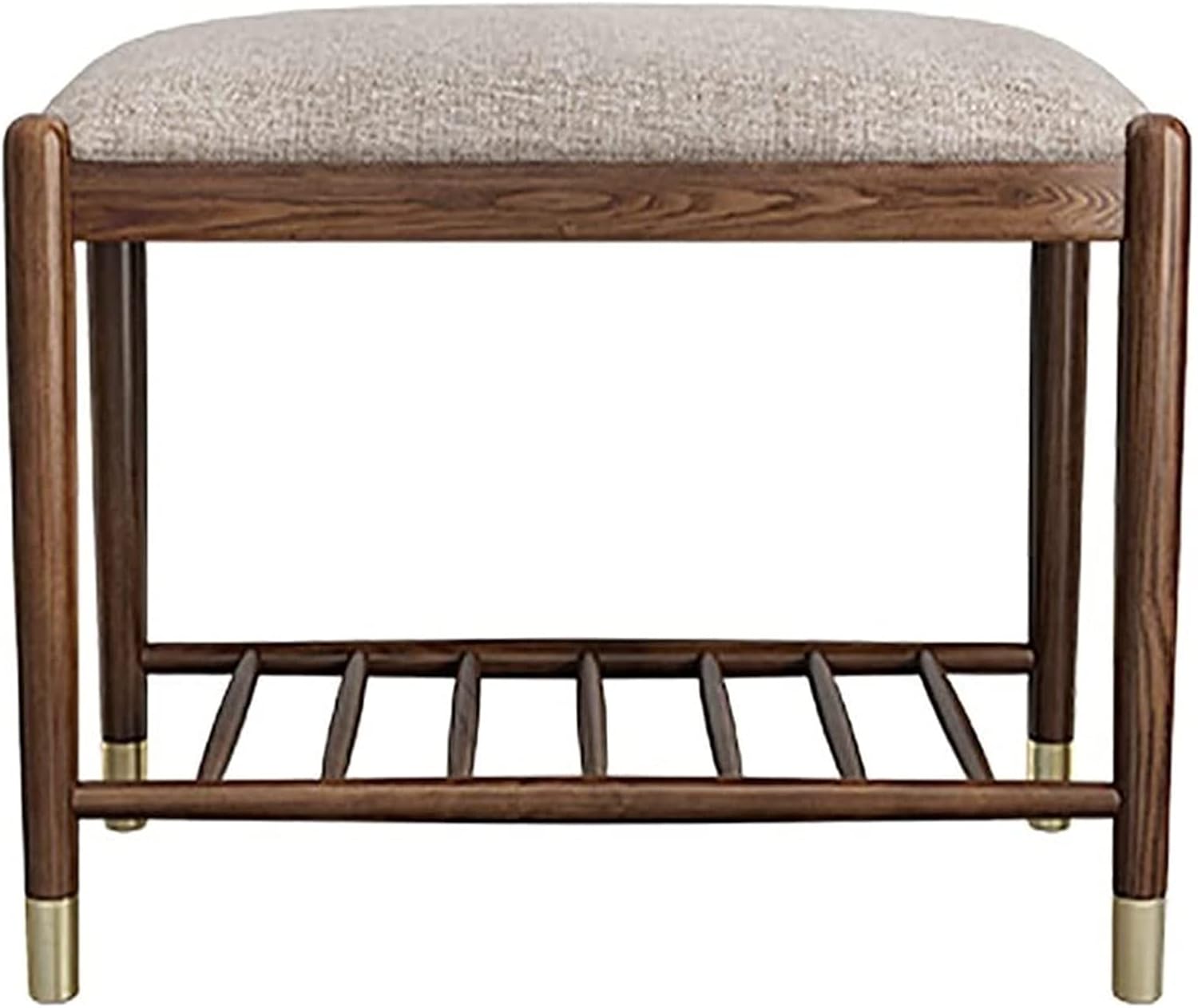 玄関靴ベンチ 収納ベンチ ベッドベンチの端 木製靴ベンチ 収納棚付き 靴収納ラック シートクッション付..