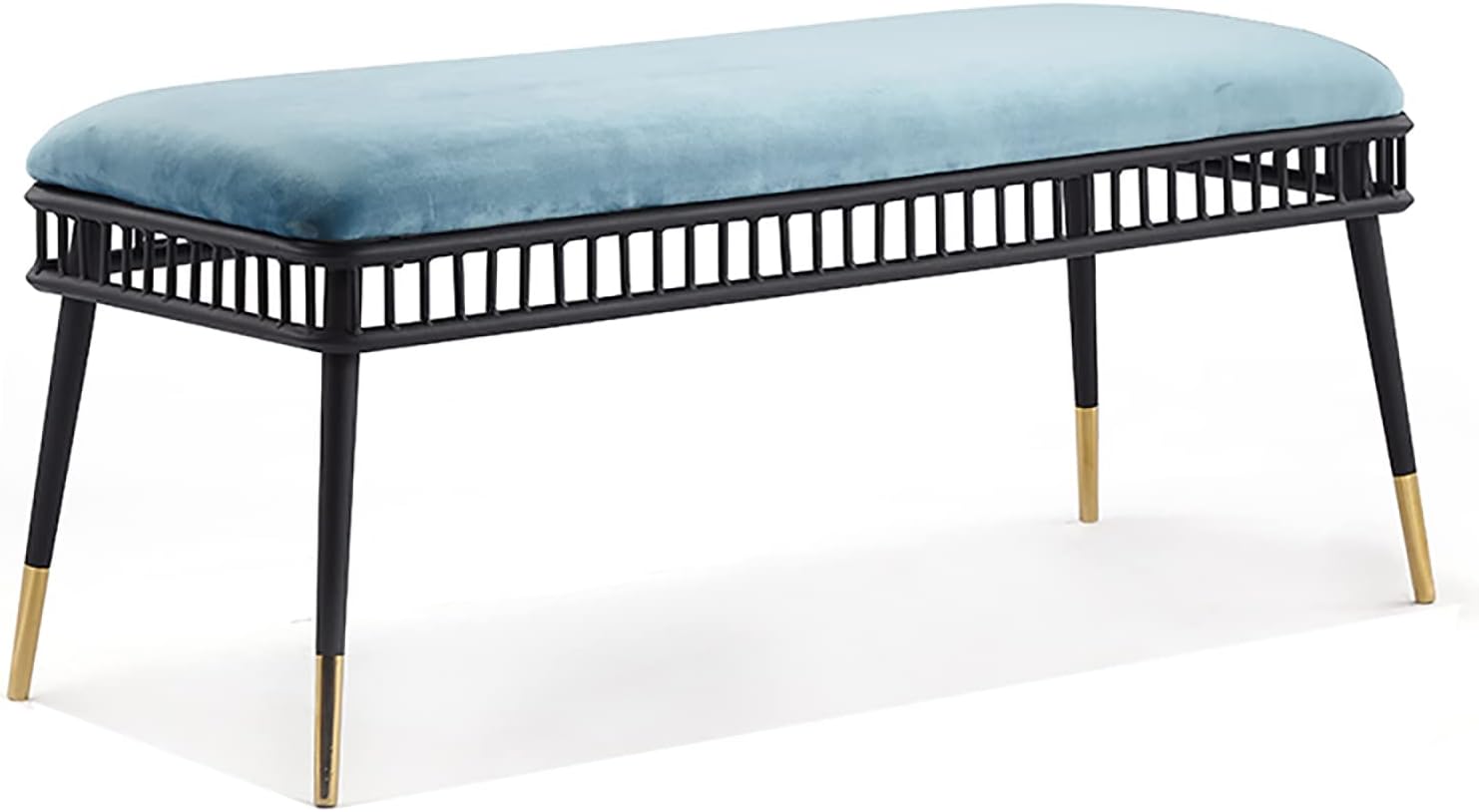 ベルベット オスマン ベンチ 布張りのベンチ シート 金属の玄関のベンチ ベッドルームのベンチ,モダン..