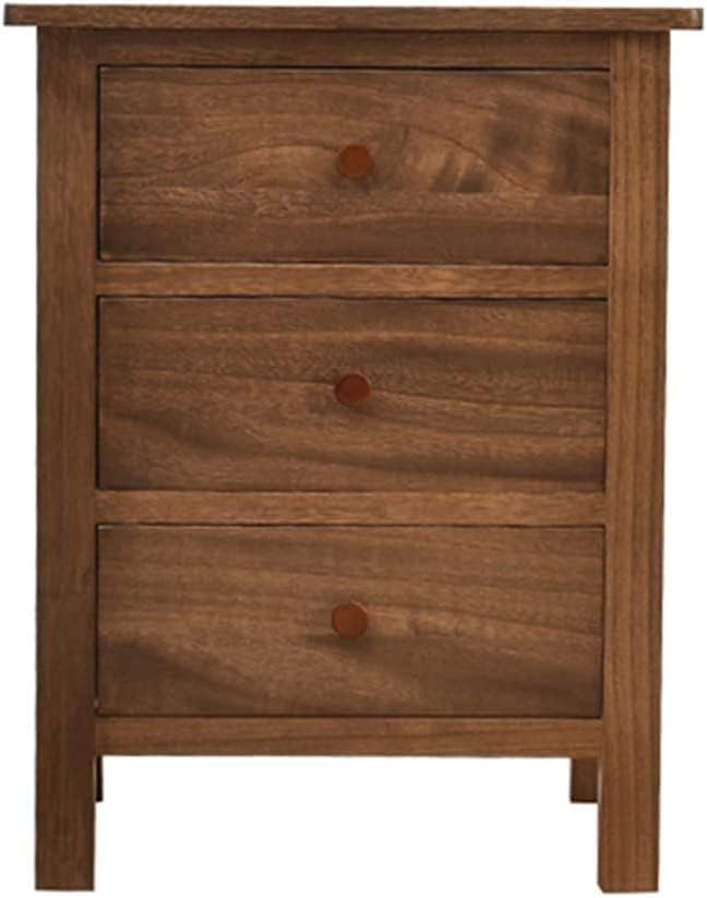 ベッドサイドテーブルソリッドパイン3引き出しチェストベッドルーム家具リビングルームソファサイドエ..