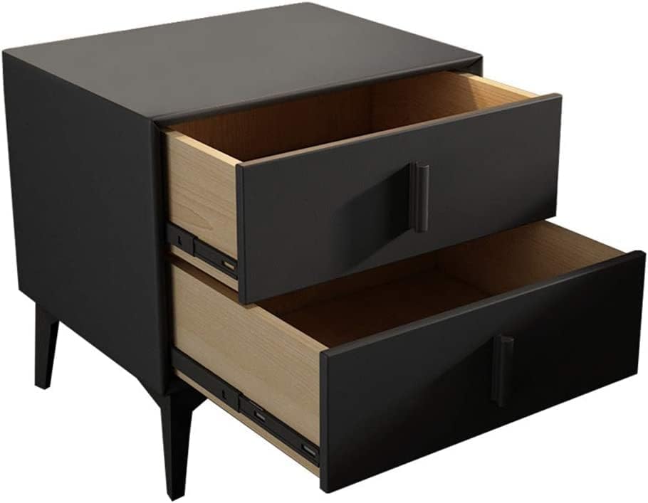 モダンなソリッドベッドサイドテーブルナイトスタンド、引き出し2つ付き、ベッドルームサイドテーブル..