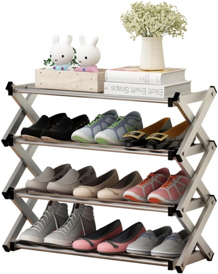 シューズラック ステンレスラック 多段ラック 折り畳み可能 持ち運び 靴ラック アウトドア 省スペース..
