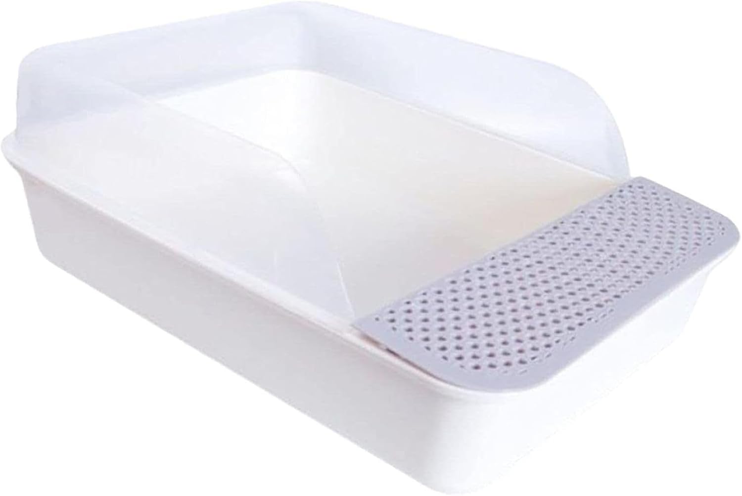 猫用トイレ オープントップ トレイ キティ用トイレボックス ウサギトイレ 取り外し可能 耐久性 耐摩耗性 エンクロージャー サンドボックス 猫用トイレ 猫用品 室内猫用 ピンク ホワイト