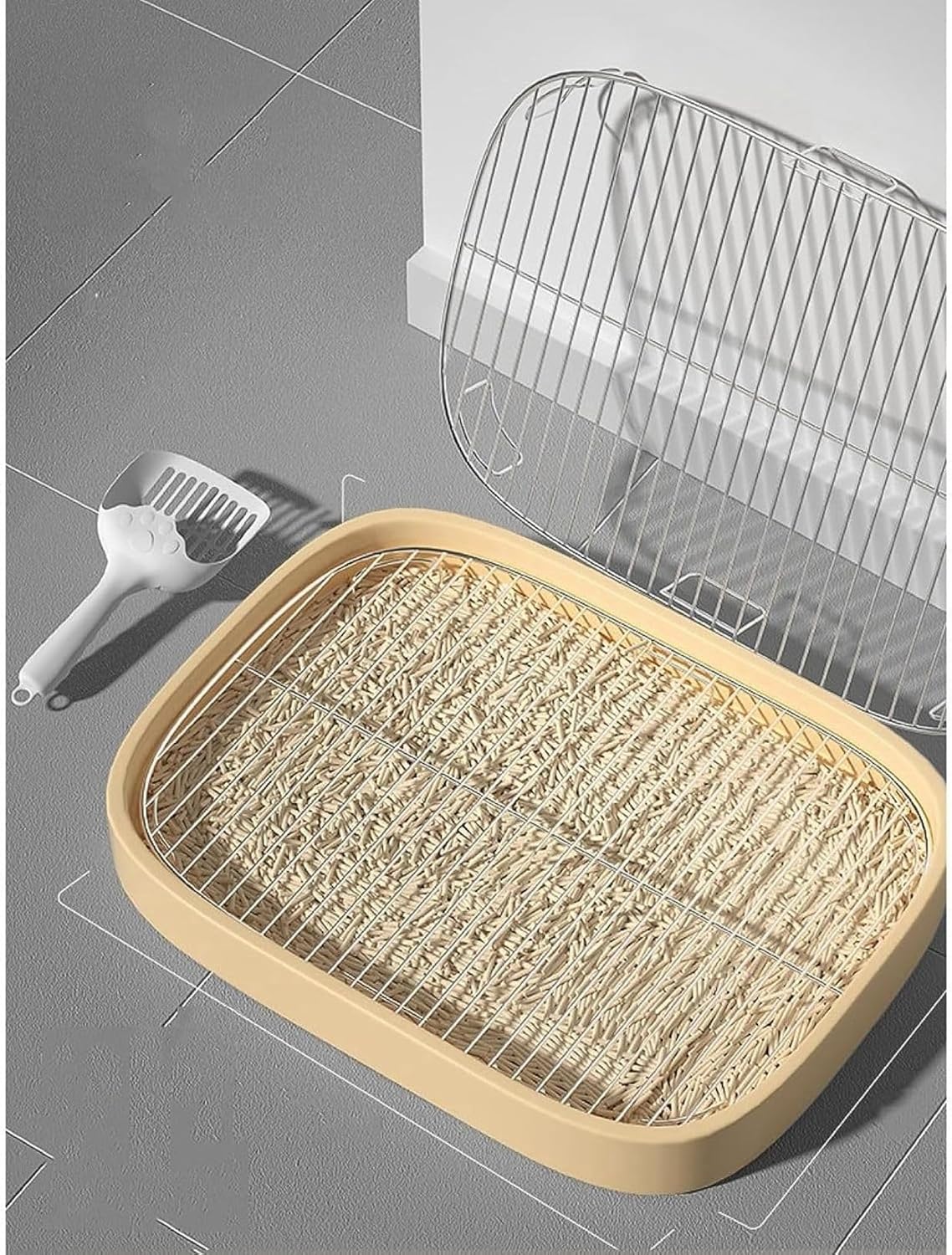 犬用トイレ 犬トイレトレー ステンレス鋼 大型犬 中型犬 犬トレーニングパッド 65x49x6.5cm ペットトイレ ワイド 屋内犬用品 ペットの足を乾いた状態に保ちます 床を保護し お手入れ簡単 水