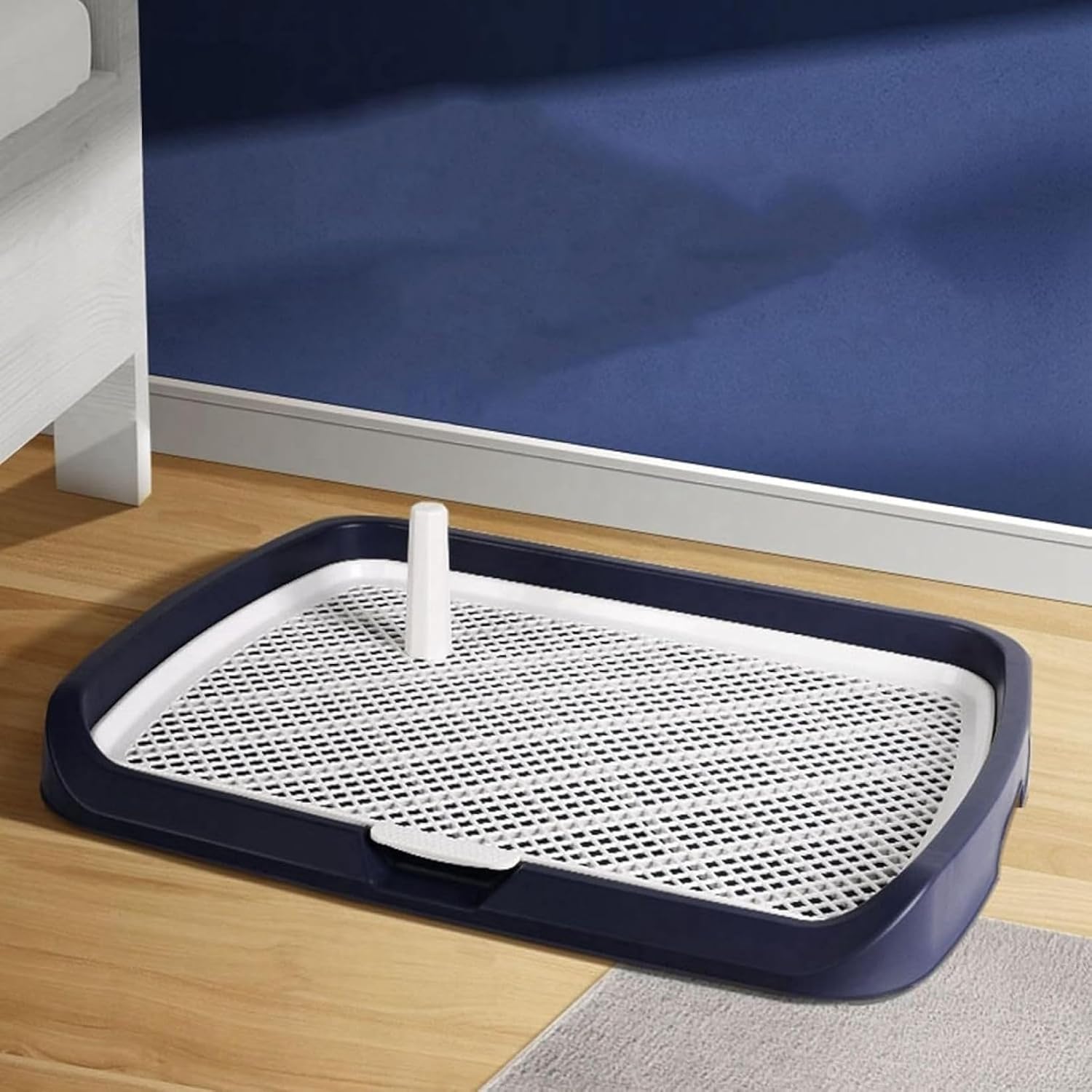 犬用トイレ ペットトイレレイー 大型犬トイレ トレイ ワイド お掃除簡単 マーキングポール付きトイレ しつけトレー フチ付き 滑り止め 屋内/屋外 トレーニング しつけ メッシュ しつけるウォールトレ