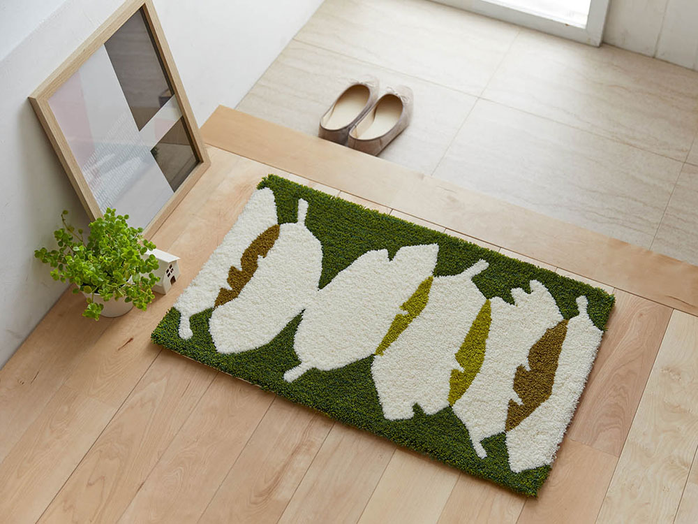 DESIGN LIFE マイハ マット【サイズ：約45cm×75cm】【日本製】MAIHA MAT 防ダニ加工 滑り止め加工玄関..