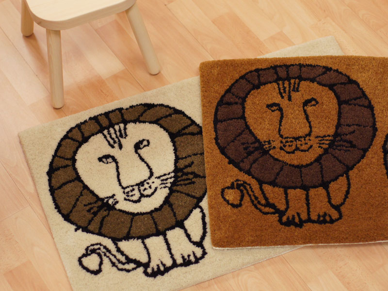 リサ・ラーソン ツインライオン マット[QB1118-85・QB1118-05]日本製【サイズ：約50cm×80cm】デザイナーズブランド 【LISA LARSON】手洗いOK 滑りにくい加工 玄関マット ルームマット